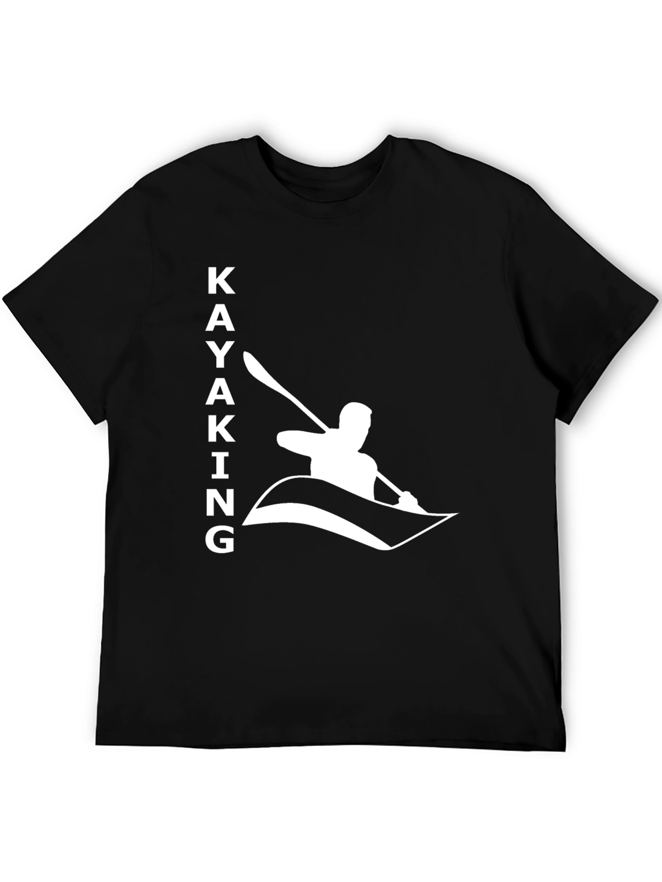 Kayaking Graphic T-Shirt - Black Cotton Tee