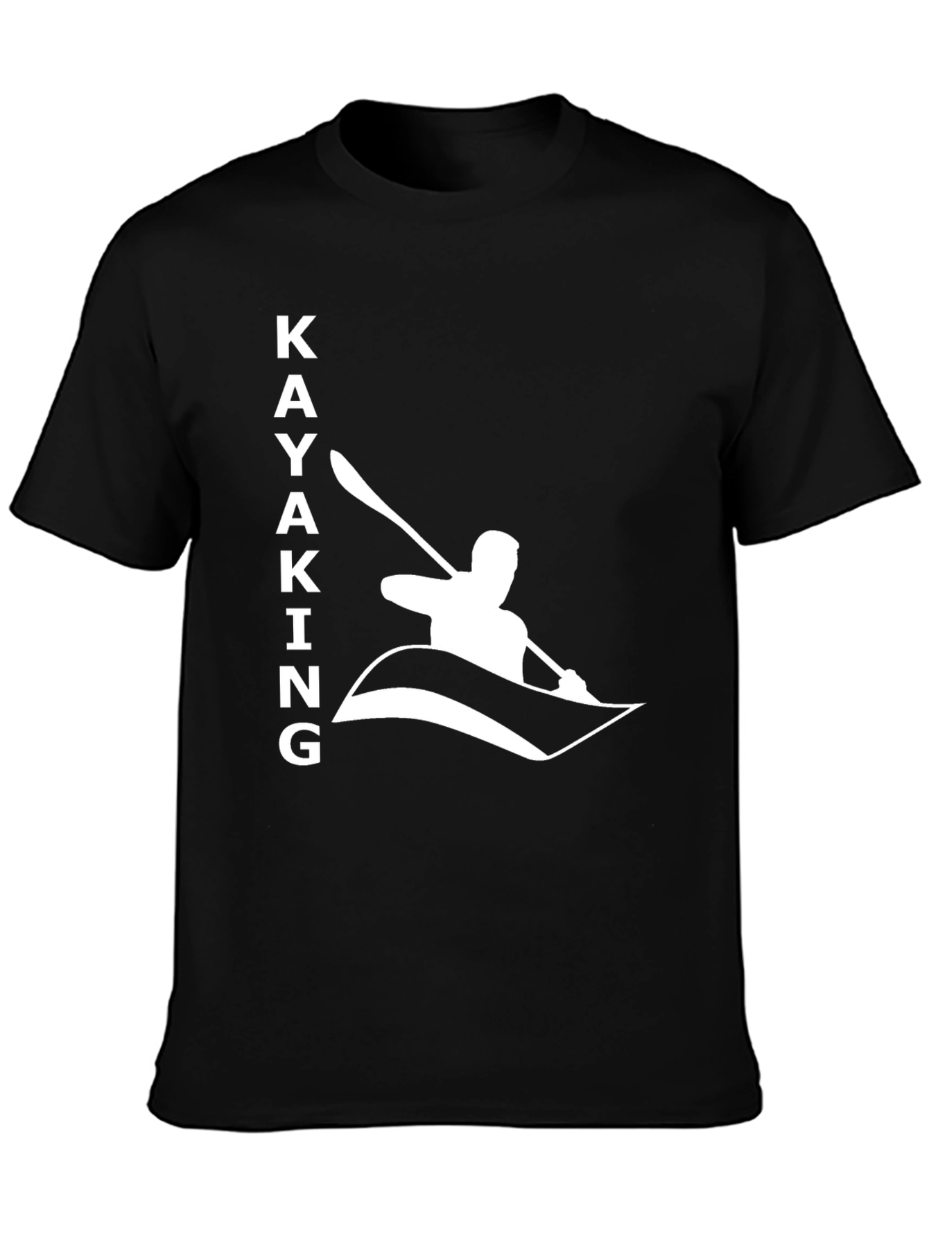 Kayaking Graphic T-Shirt - Black Cotton Tee