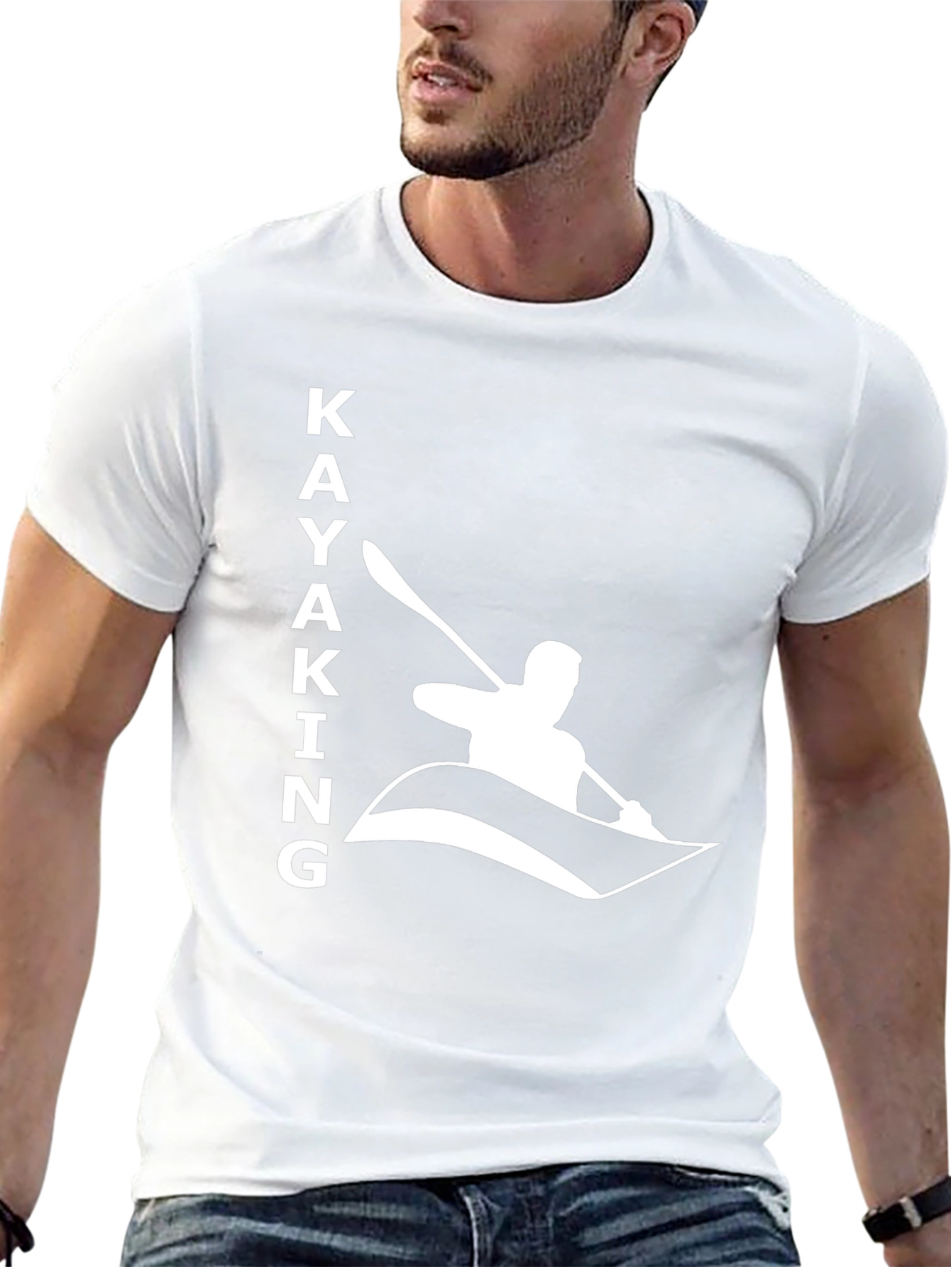 Kayaking Graphic T-Shirt - Black Cotton Tee