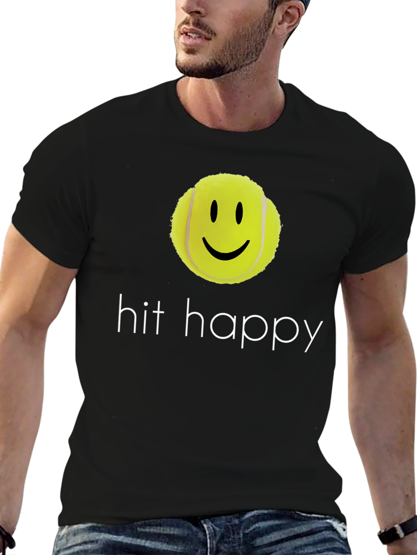 Hit Happy Tennis Ball Smiley Face T-Shirt