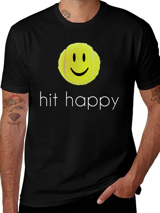 Hit Happy Tennis Ball Smiley Face T-Shirt