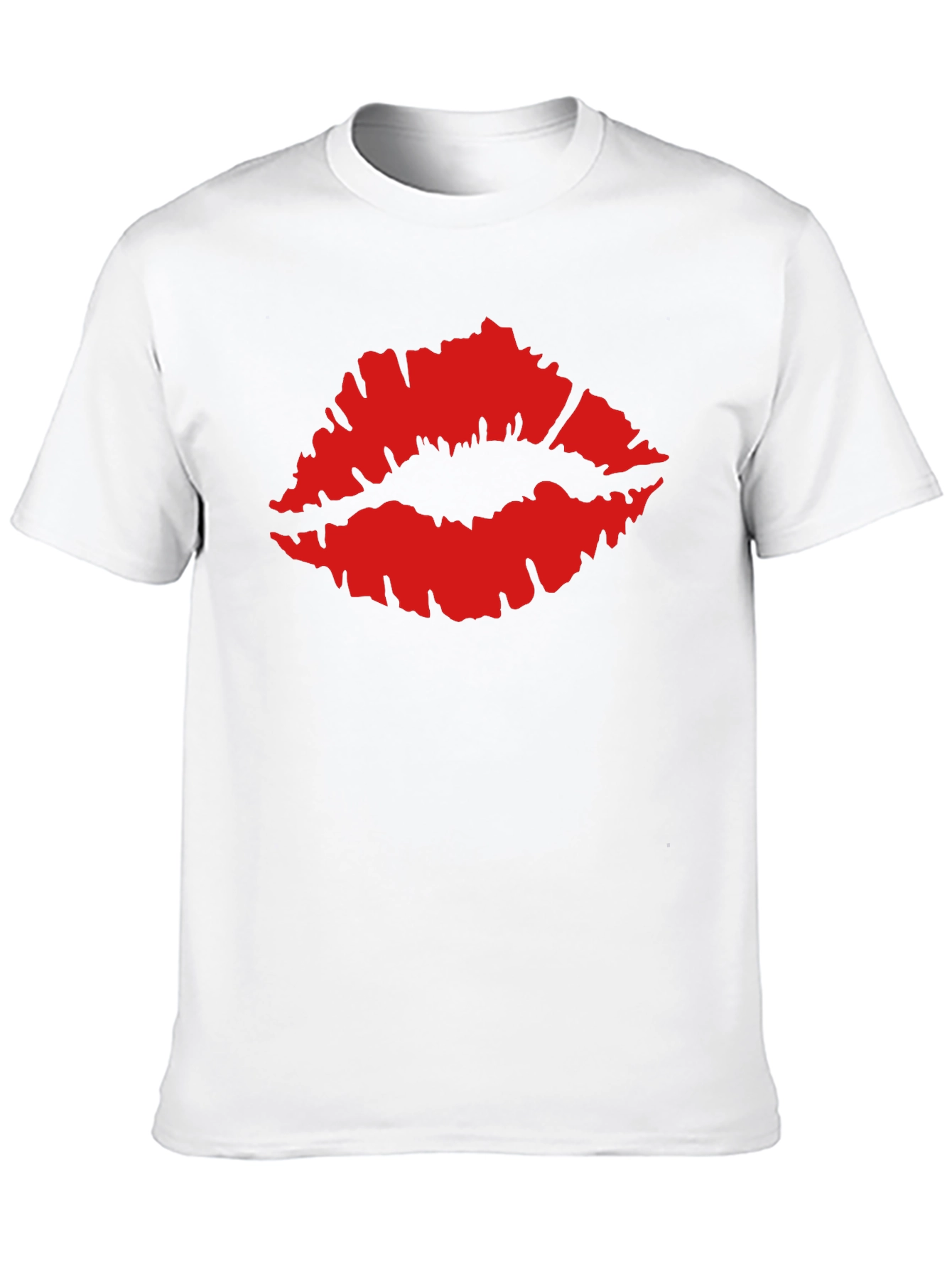 Kiss Lips Graphic Tee - Black Cotton T-Shirt