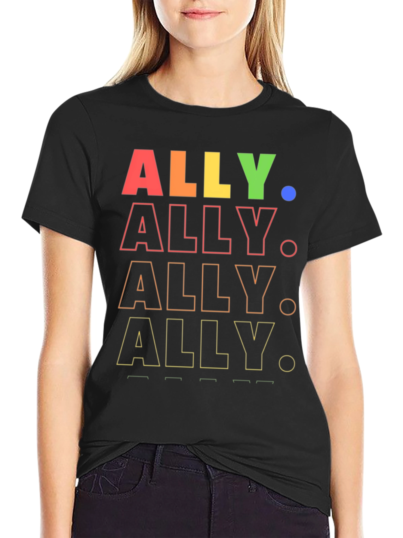 ALLY Pride Rainbow Graphic Tee