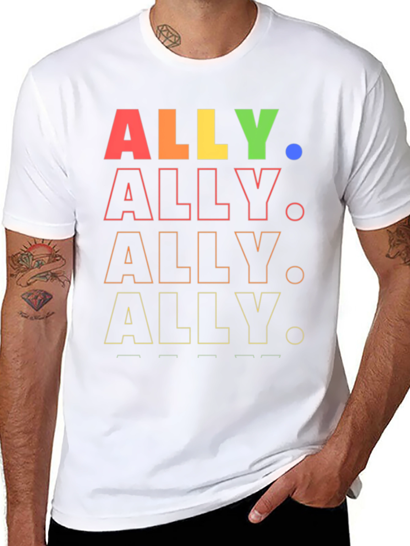 ALLY Pride Rainbow Graphic Tee