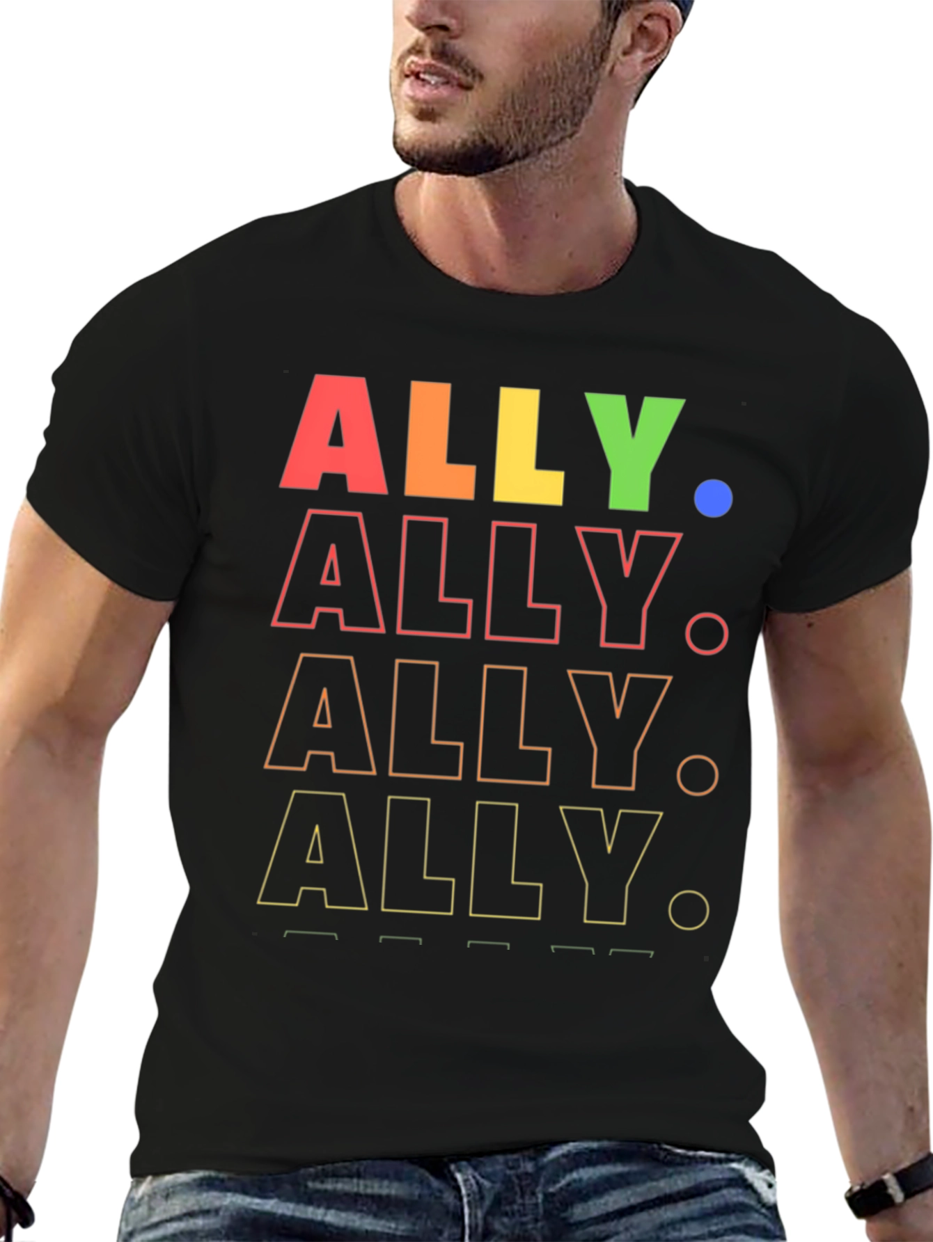 ALLY Pride Rainbow Graphic Tee