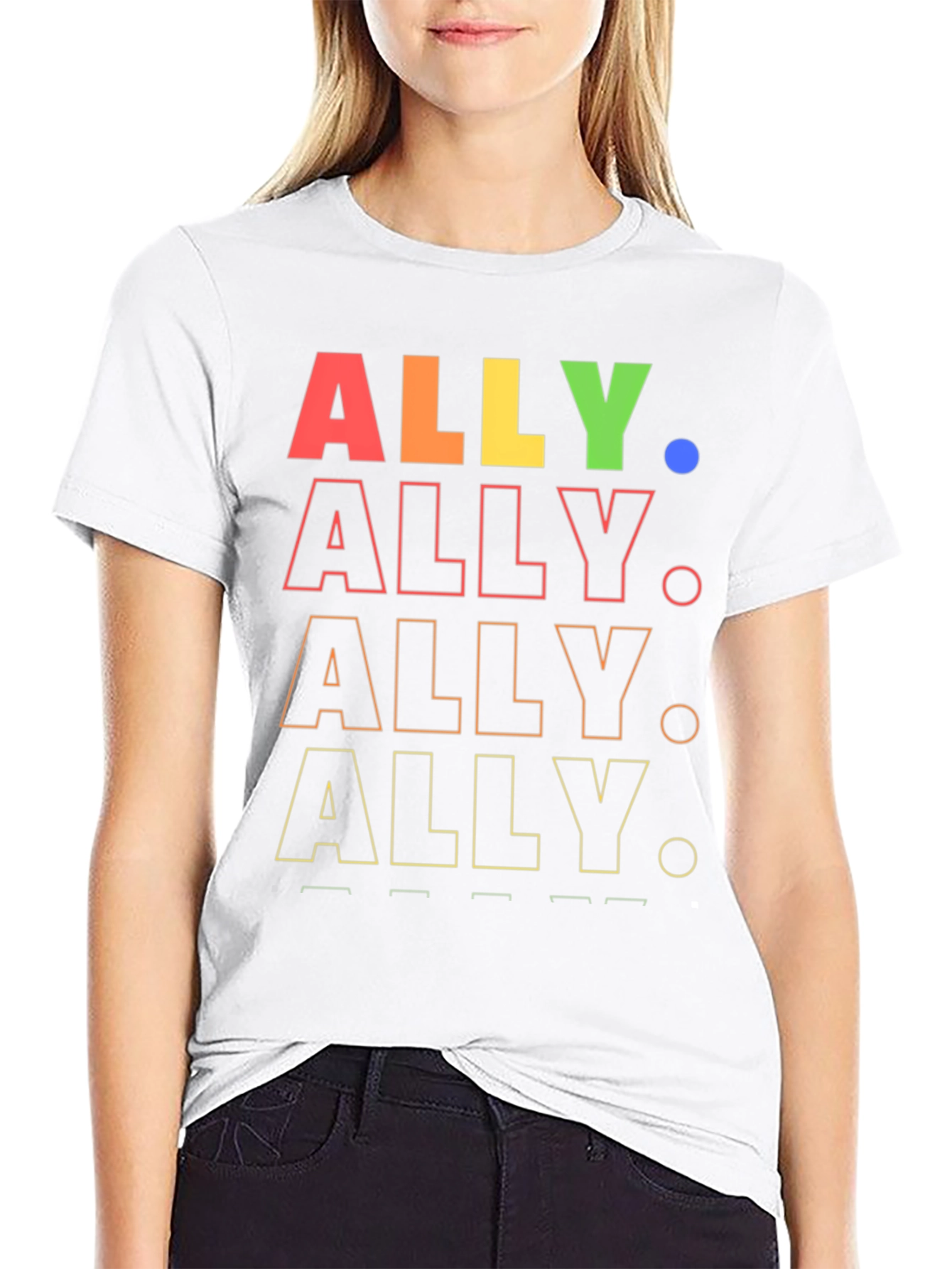 ALLY Pride Rainbow Graphic Tee