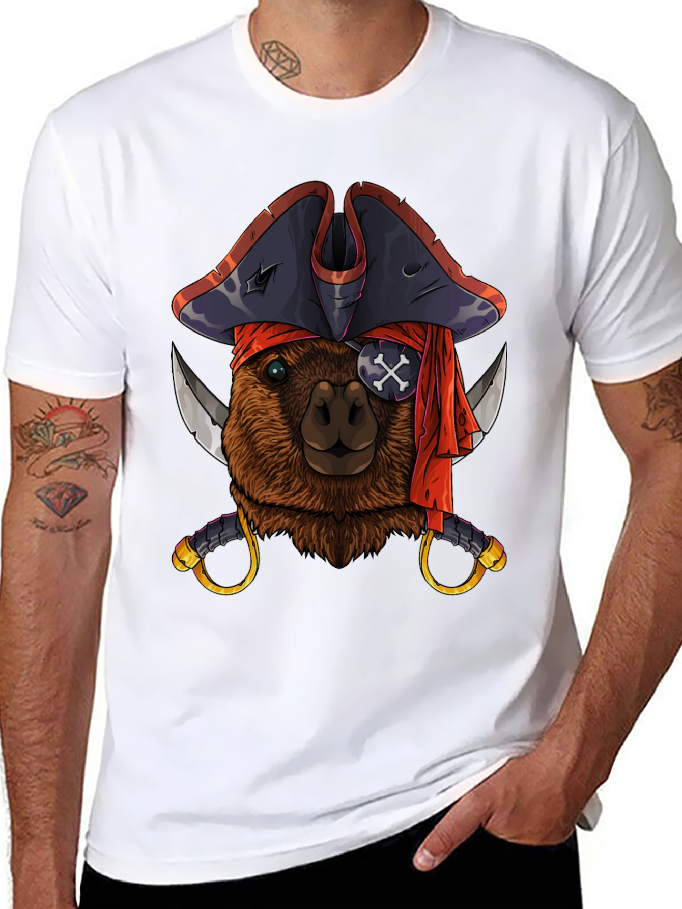 Pirate Capybara Graphic T-Shirt - Soft Cotton Tee