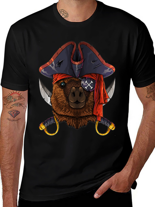 Pirate Capybara Graphic T-Shirt - Soft Cotton Tee