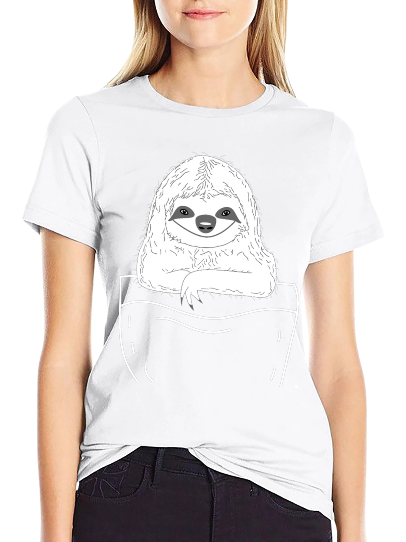 Sloth Pocket T-Shirt - Cute & Comfy