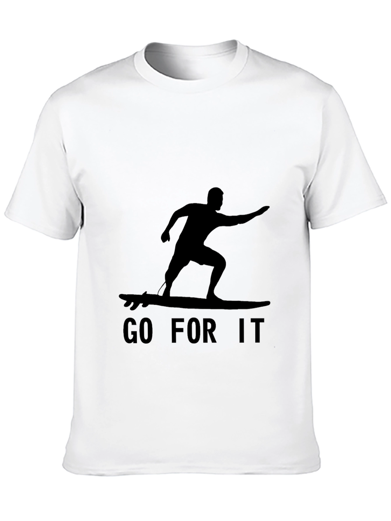 Black Go For It Surfer Graphic Tee