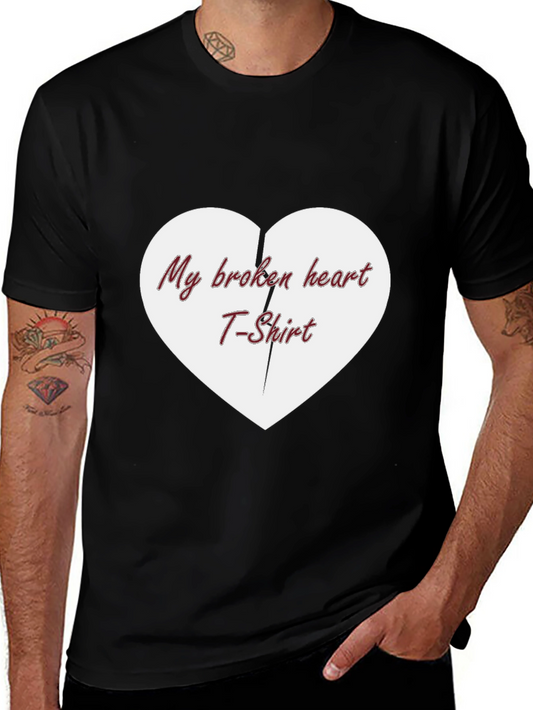 My Broken Heart T-Shirt - Black Cotton Casual Tee