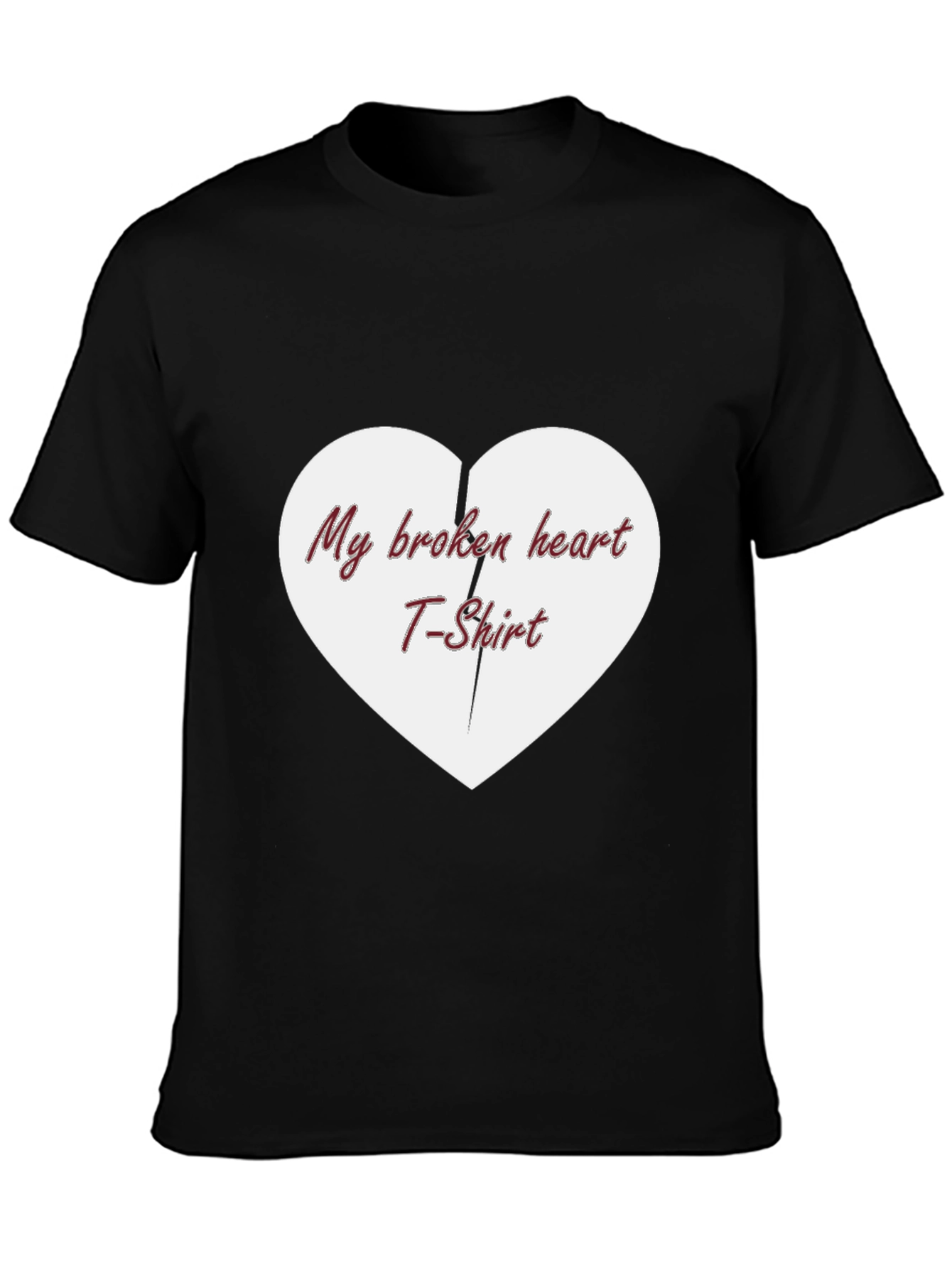 My Broken Heart T-Shirt - Black Cotton Casual Tee
