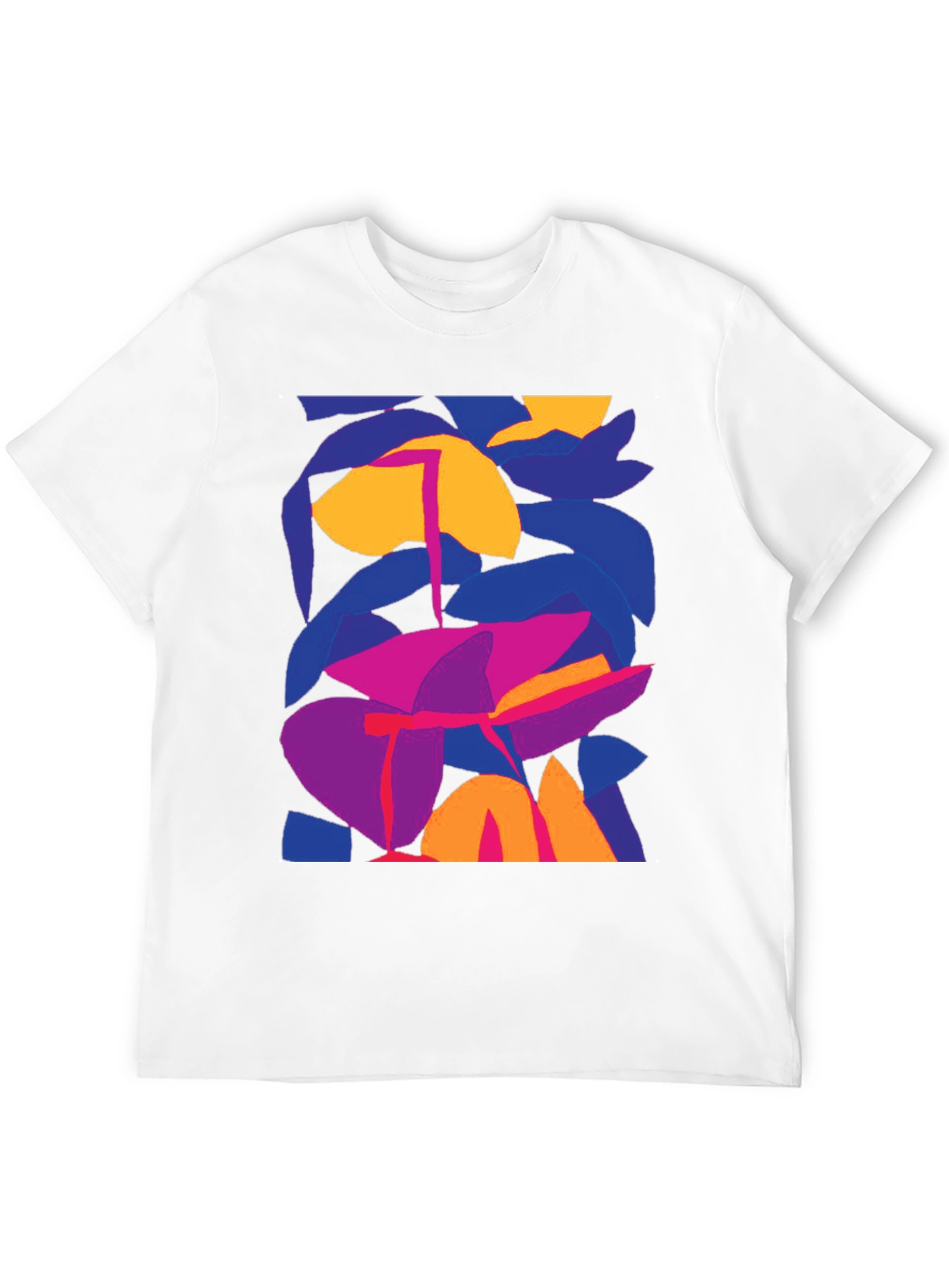 Abstract Floral Graphic Print Black T-Shirt