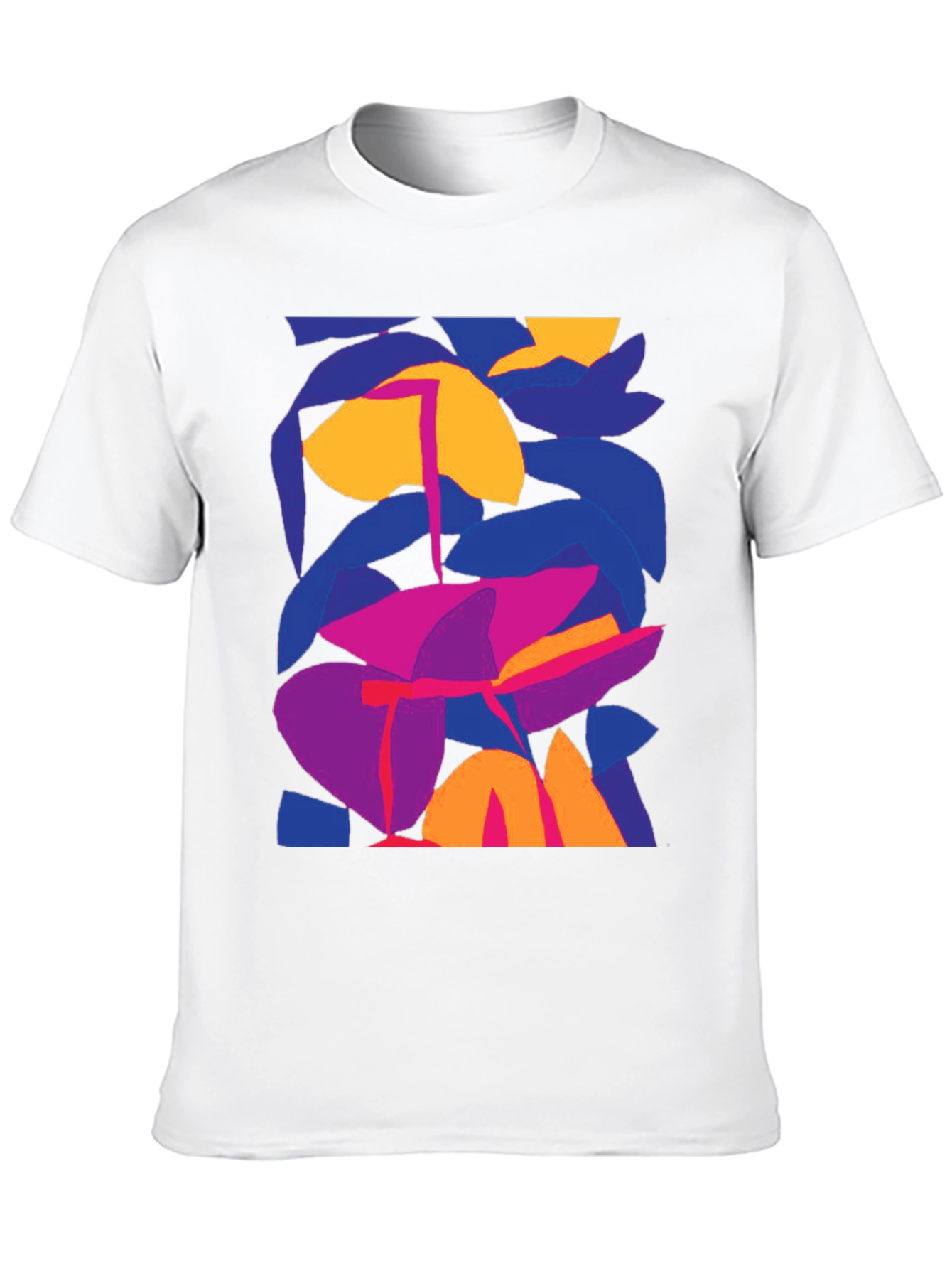 Abstract Floral Graphic Print Black T-Shirt