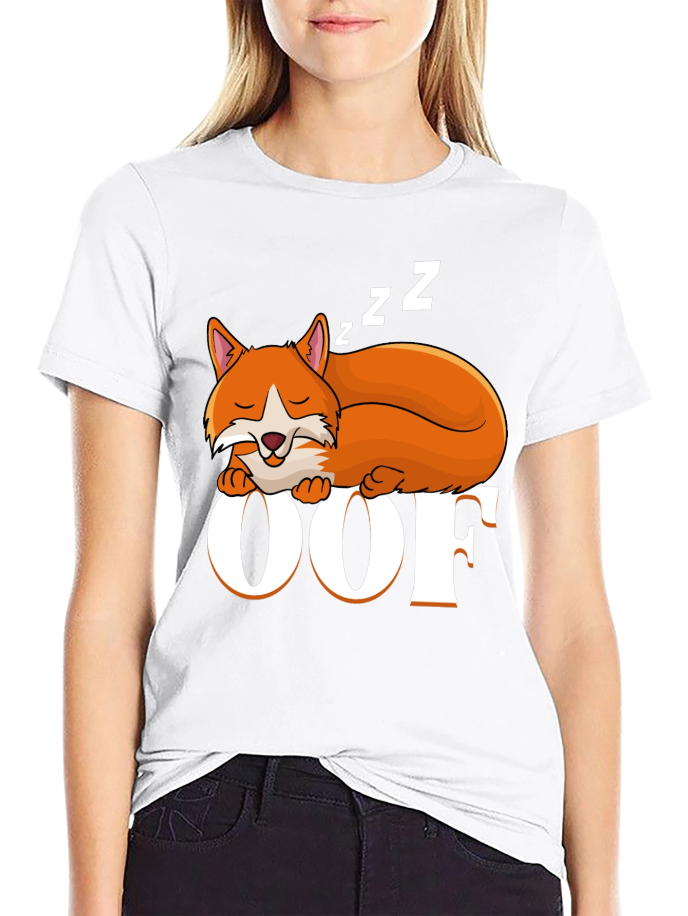 Sleeping Fox OOF Graphic T-Shirt