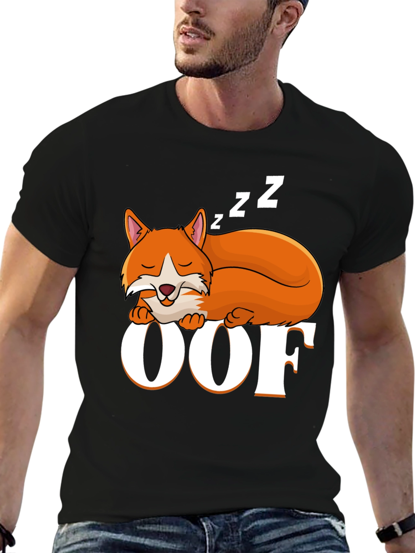 Sleeping Fox OOF Graphic T-Shirt