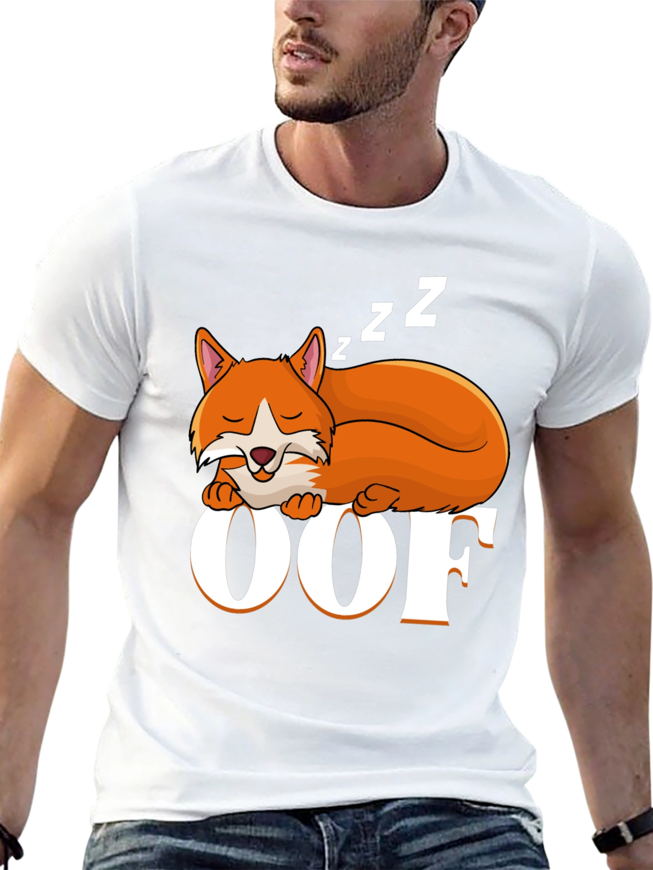 Sleeping Fox OOF Graphic T-Shirt
