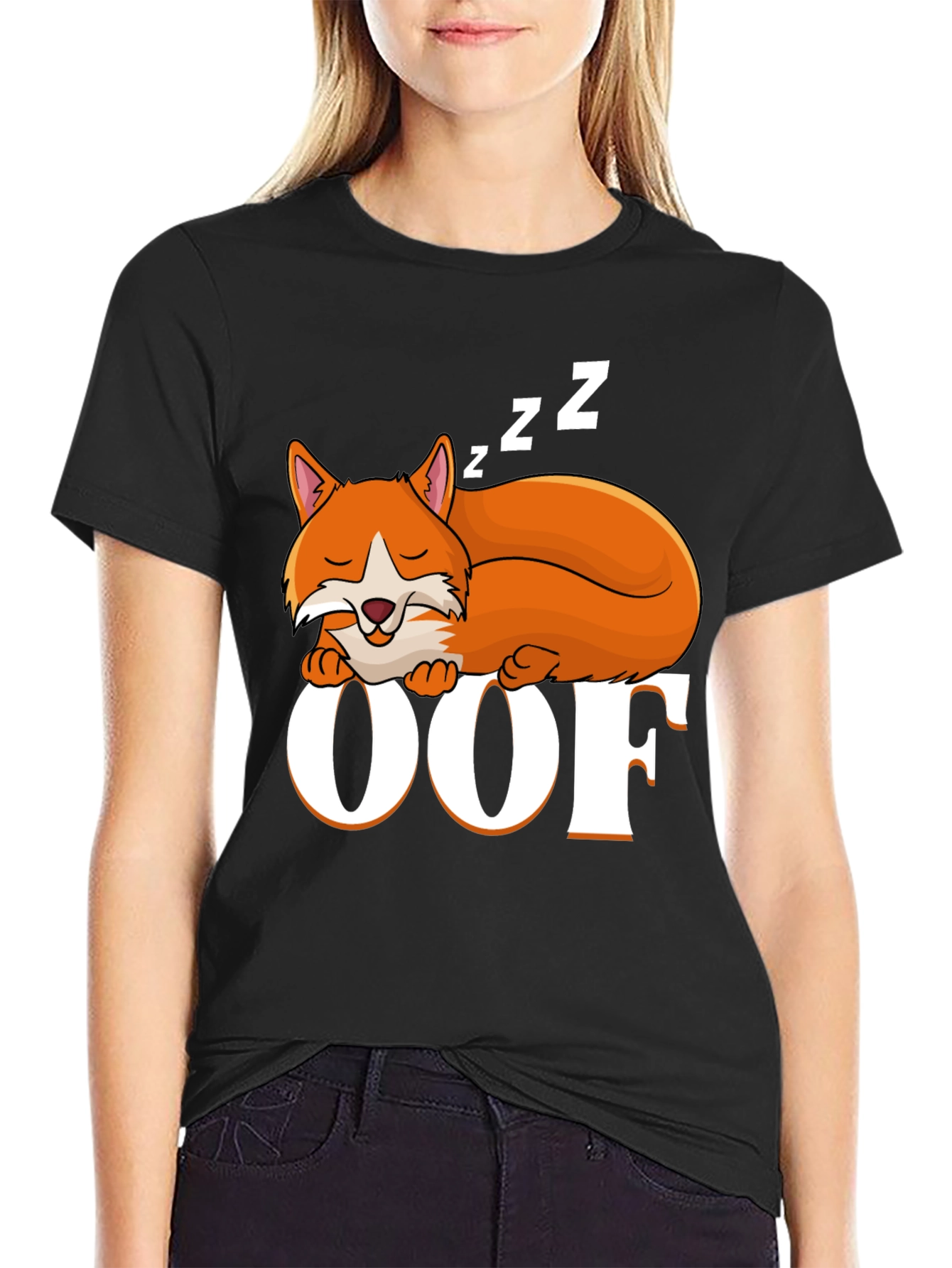 Sleeping Fox OOF Graphic T-Shirt