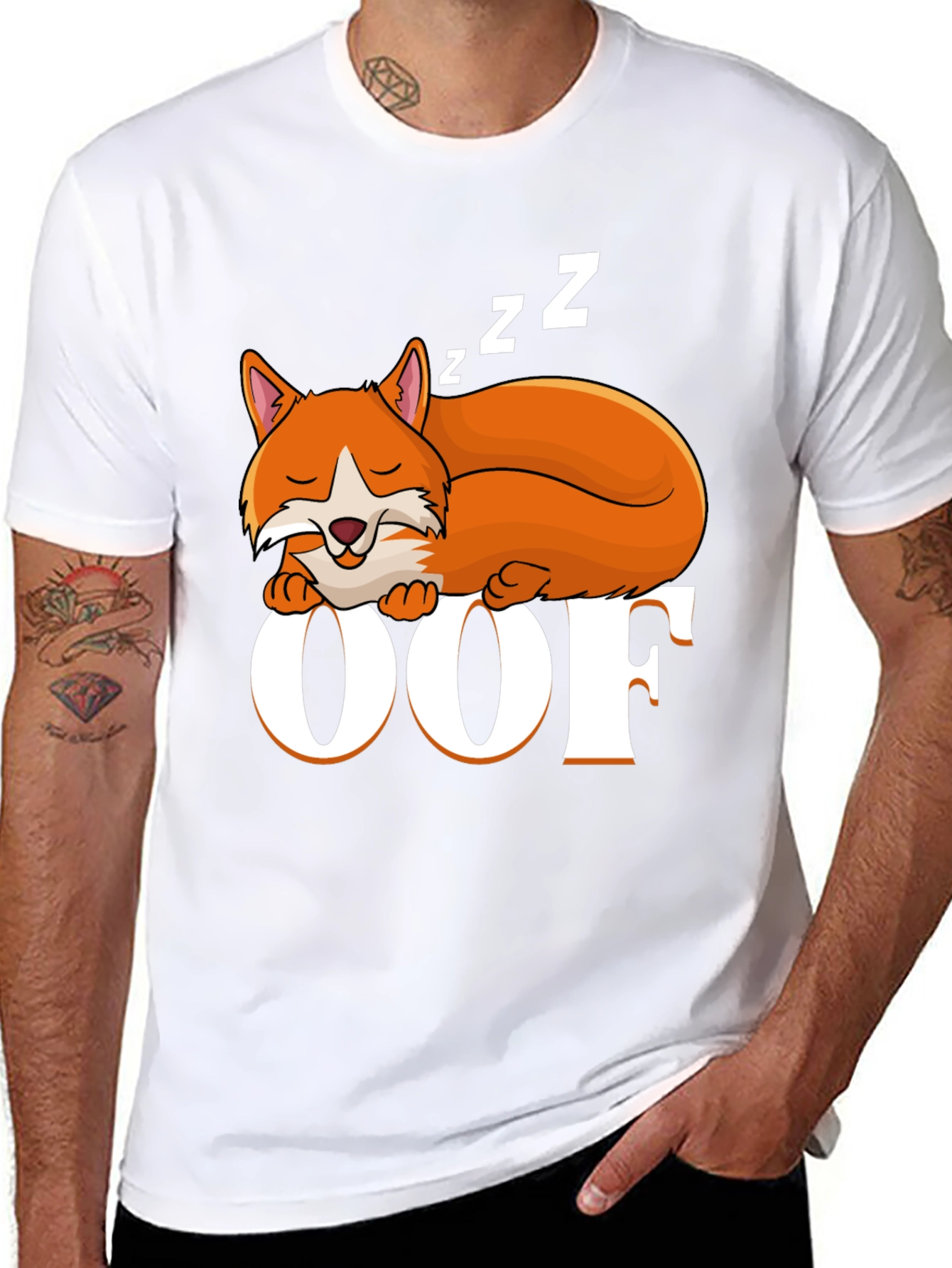 Sleeping Fox OOF Graphic T-Shirt