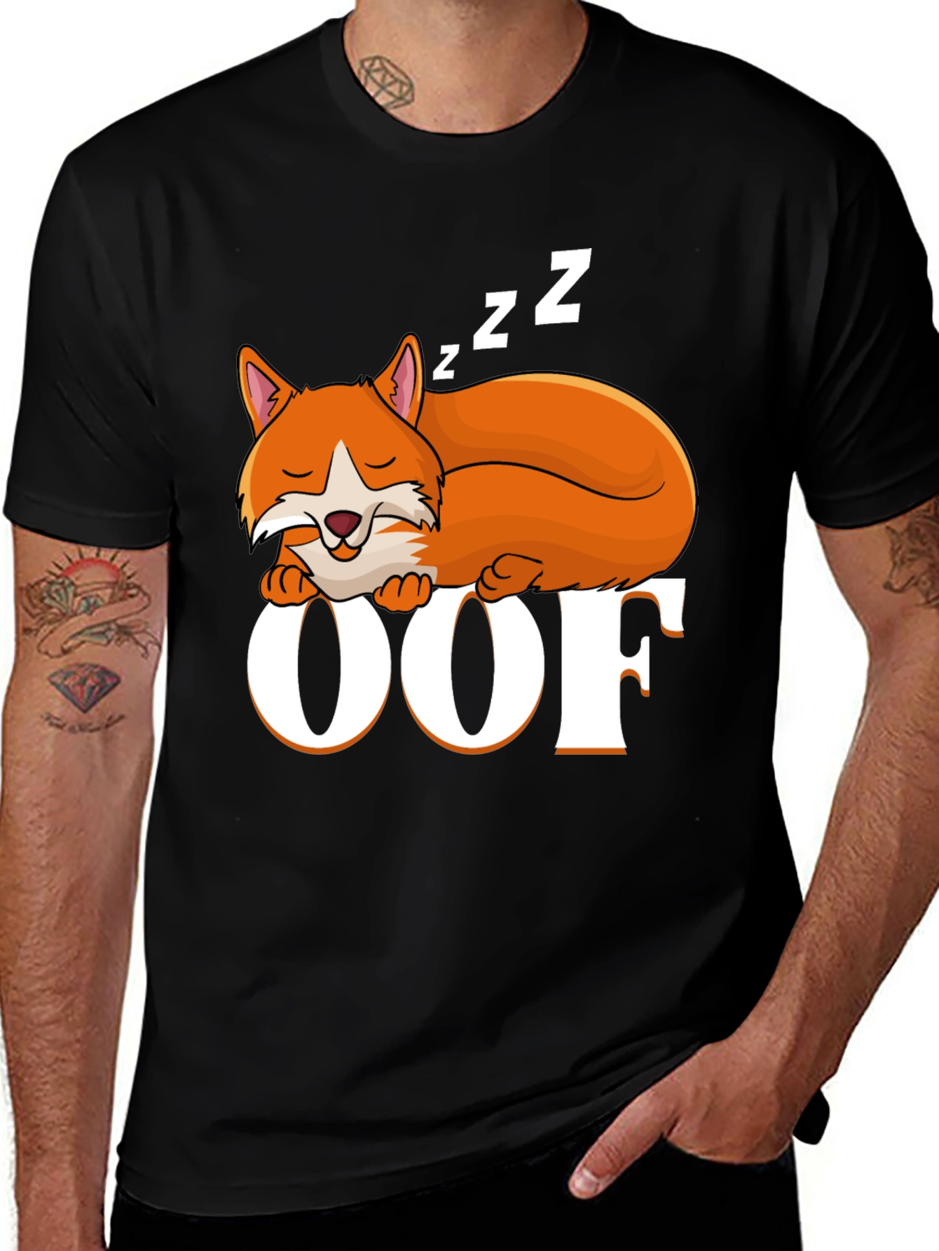 Sleeping Fox OOF Graphic T-Shirt