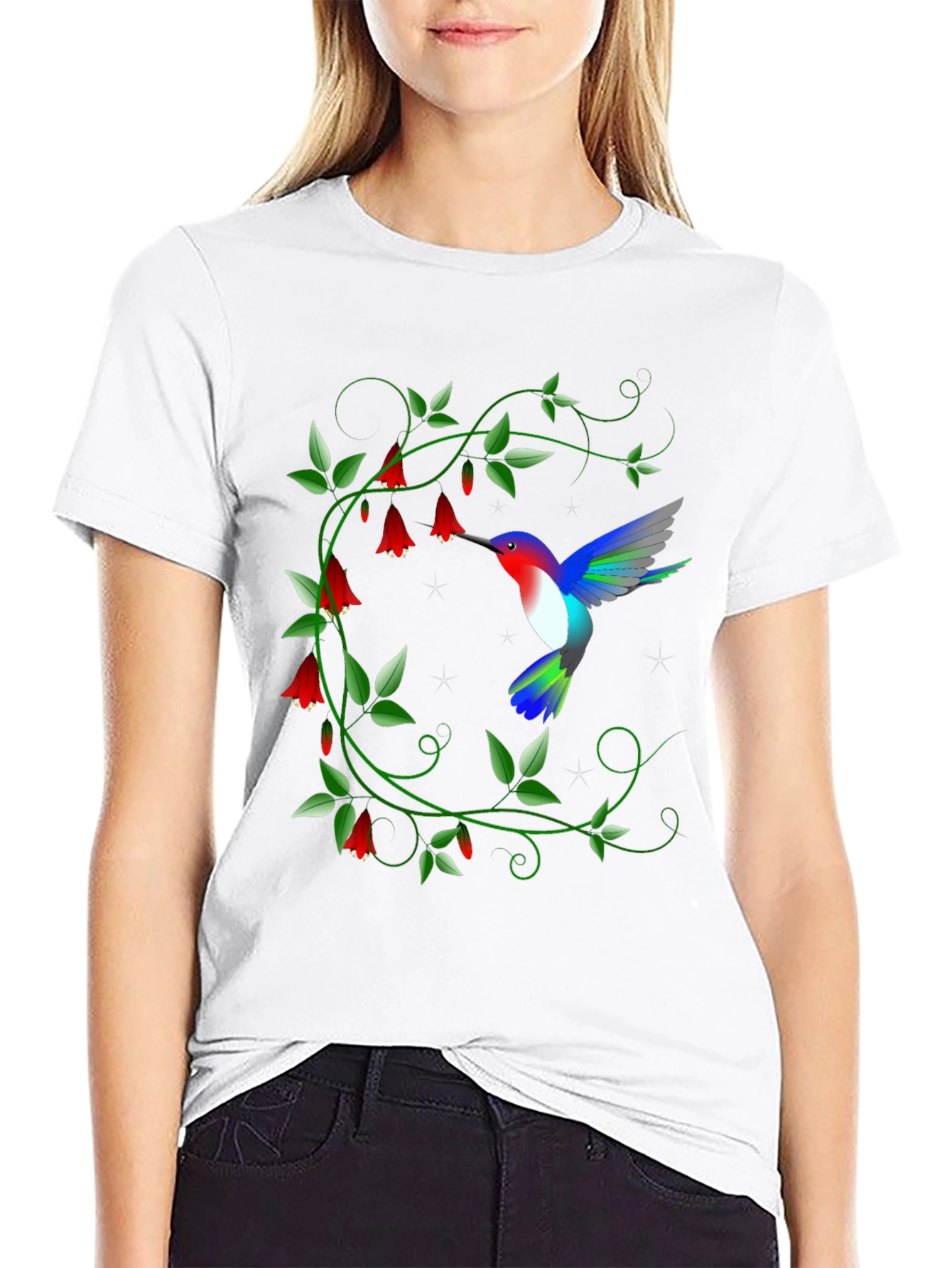 Hummingbird Floral Graphic Tee