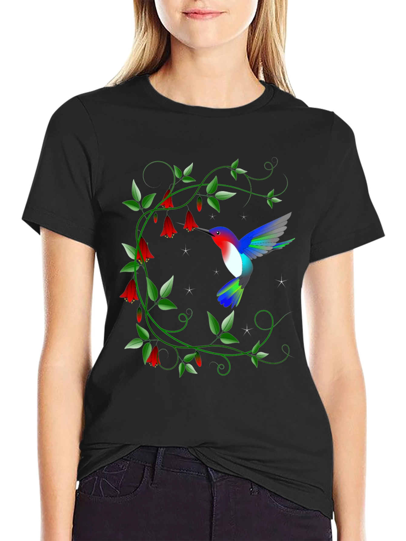 Hummingbird Floral Graphic Tee