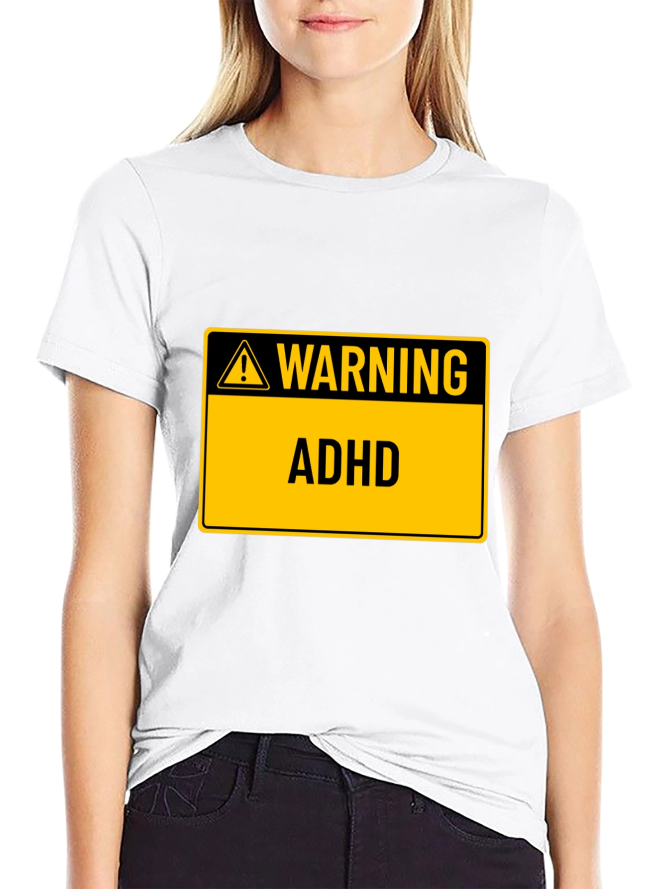 Warning ADHD Black T-Shirt