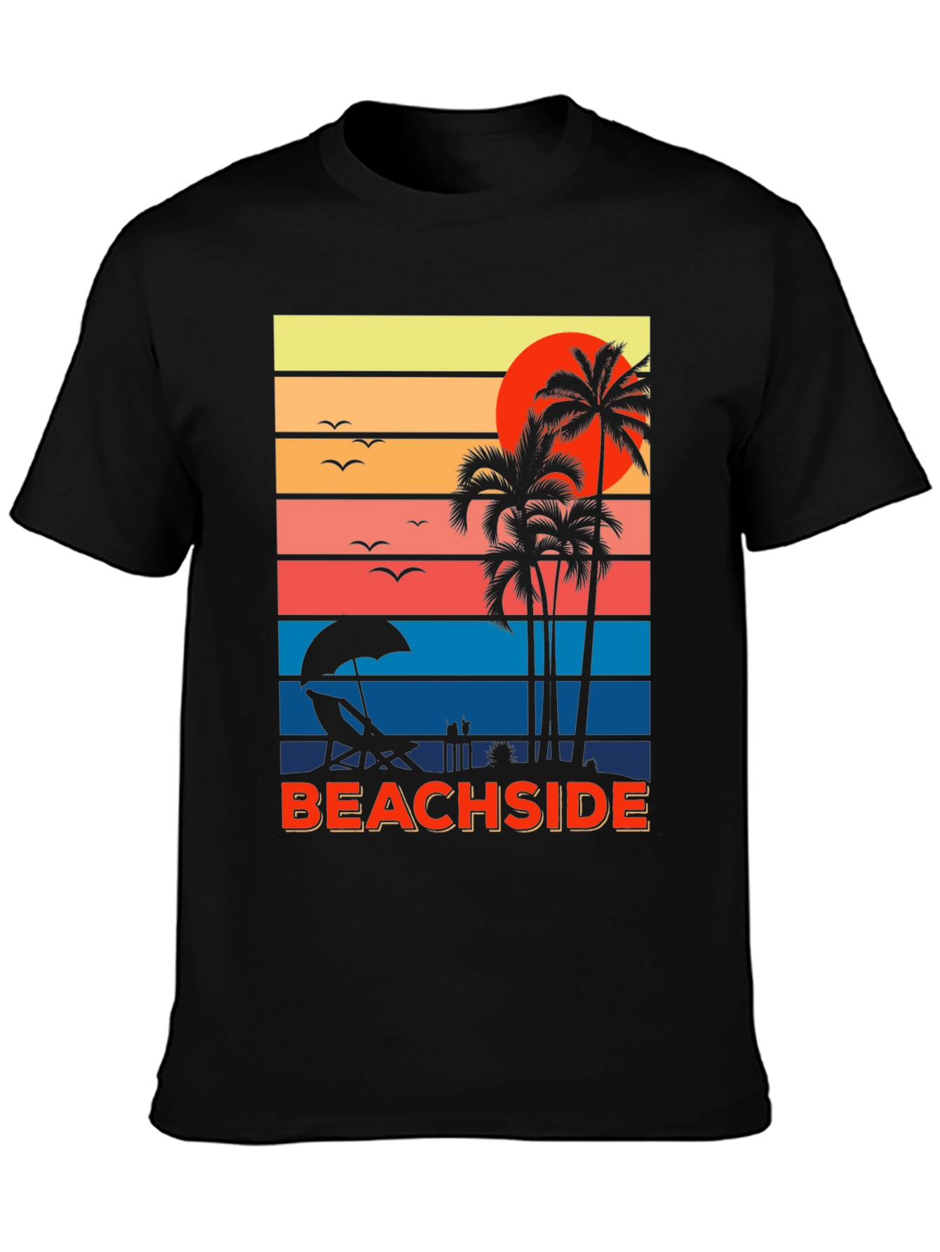 Beachside Sunset Graphic Tee - Palm Tree Vacation Shirt