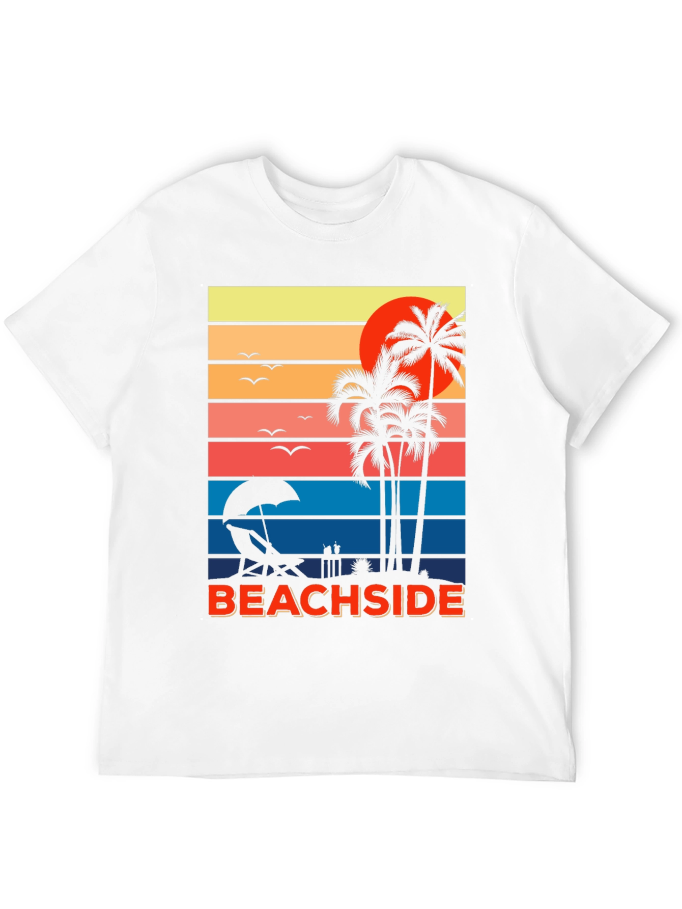 Beachside Sunset Graphic Tee - Palm Tree Vacation Shirt