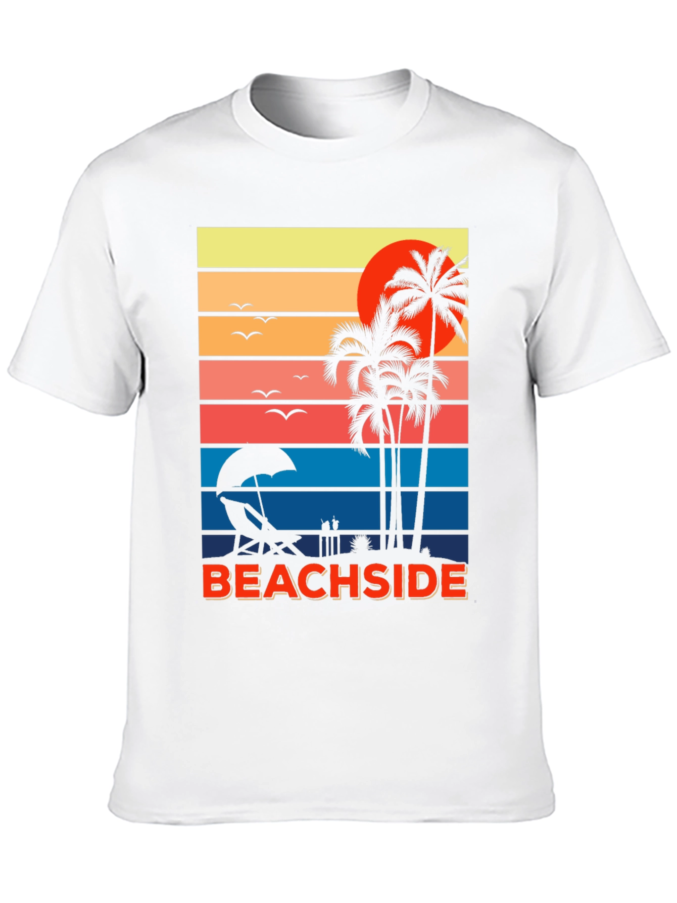Beachside Sunset Graphic Tee - Palm Tree Vacation Shirt