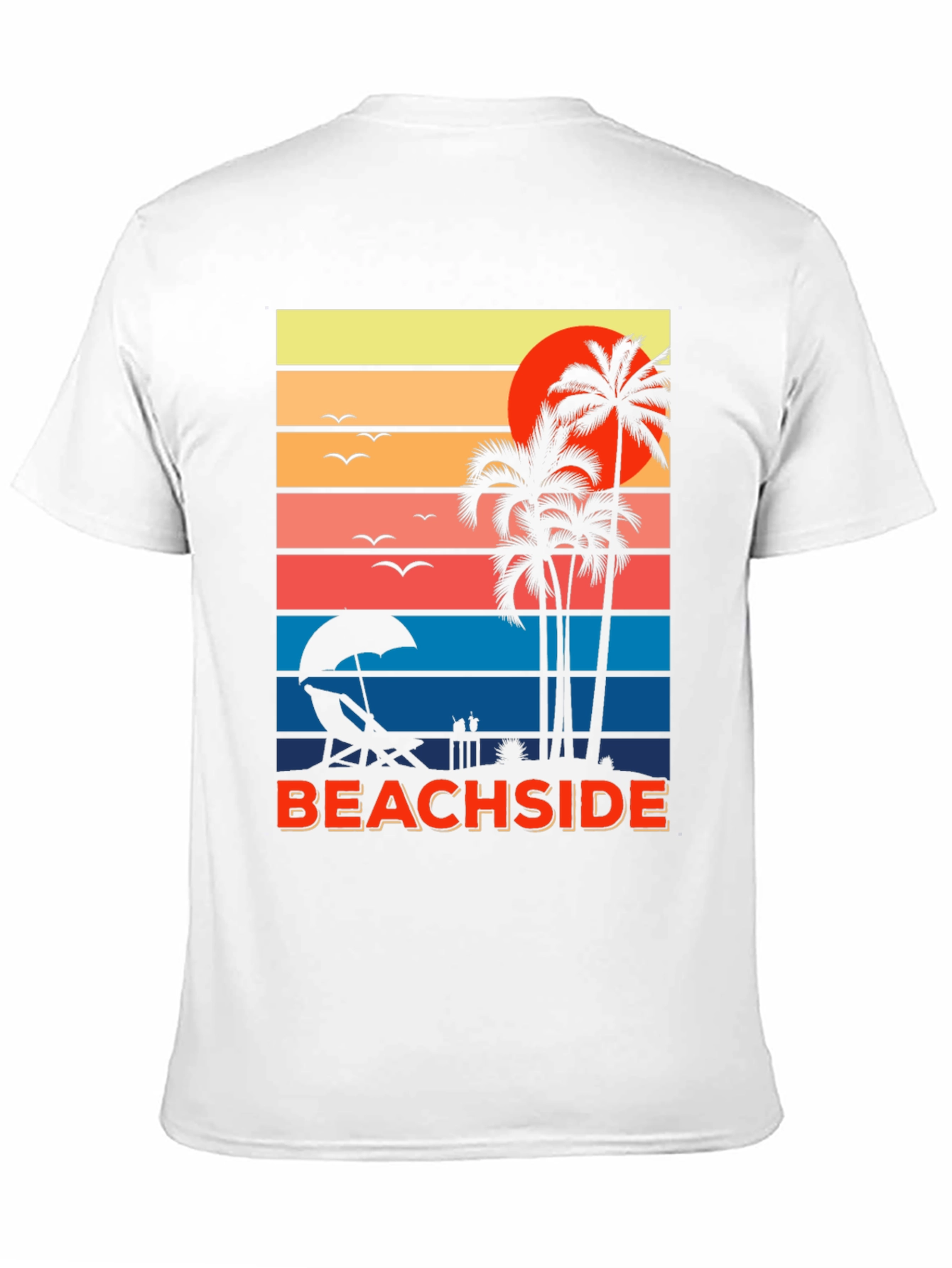 Beachside Sunset Graphic Tee - Palm Tree Vacation Shirt