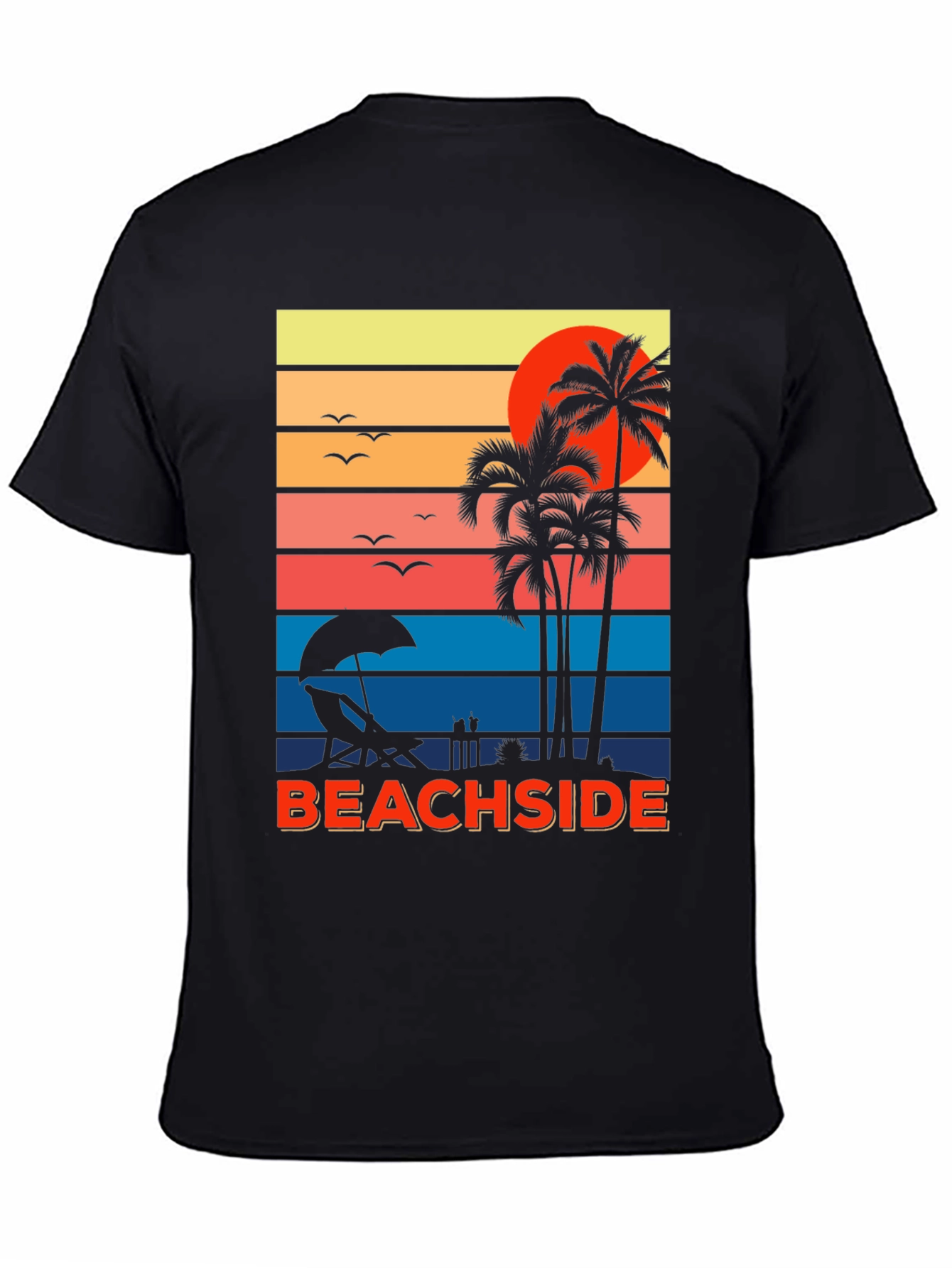 Beachside Sunset Graphic Tee - Palm Tree Vacation Shirt