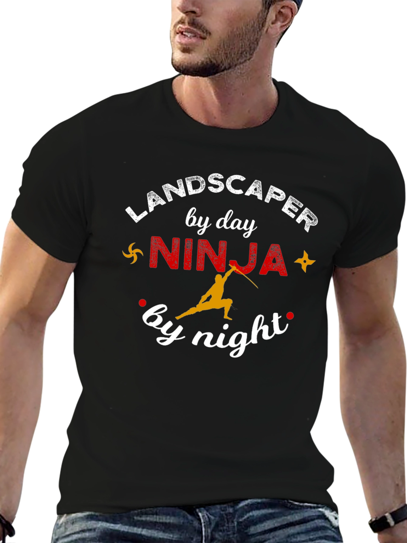 Landscaper by Day Ninja by Night Graphic T-Shirt