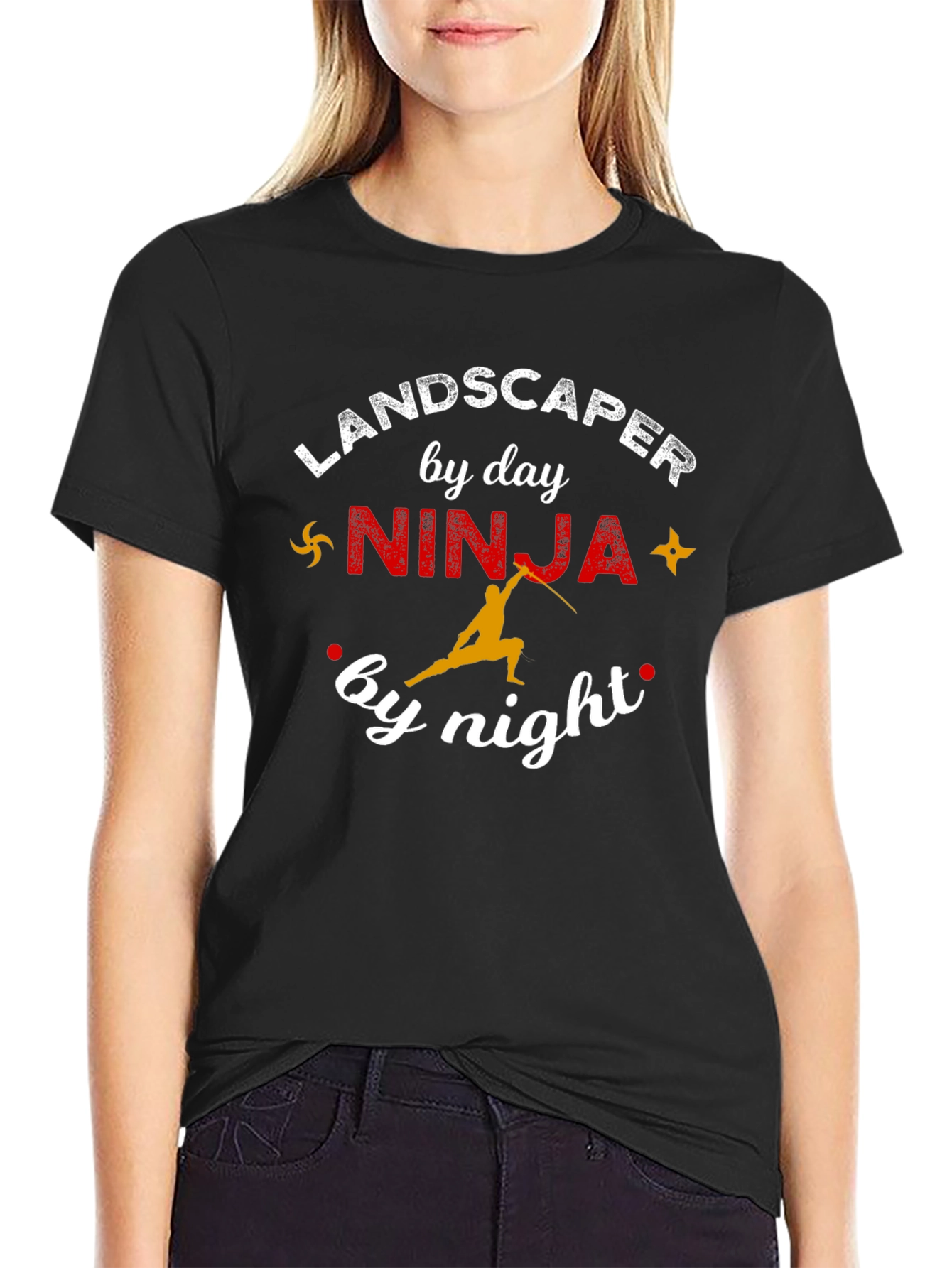 Landscaper by Day Ninja by Night Graphic T-Shirt