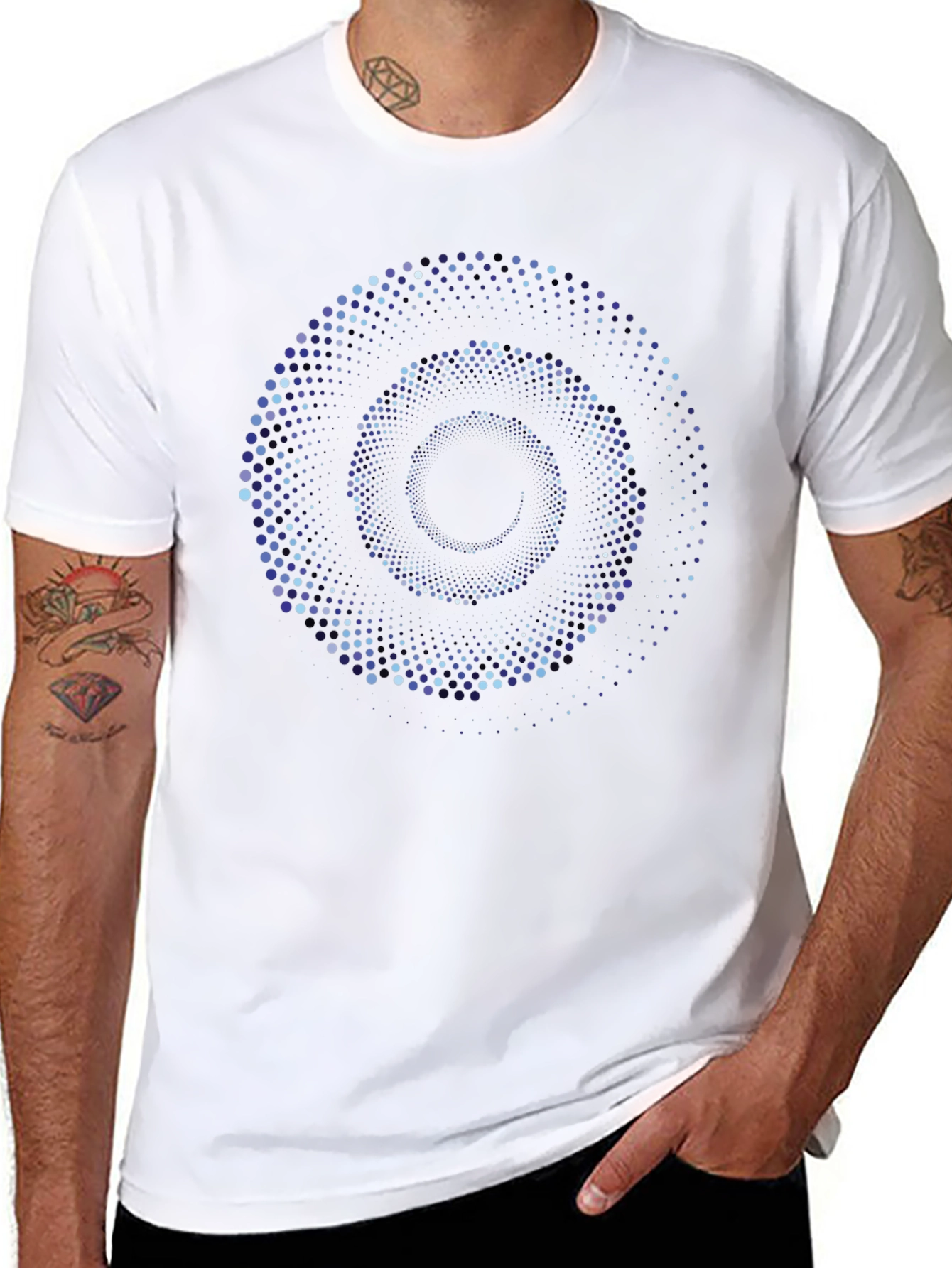 Abstract Spiral Dot Matrix Graphic Tee