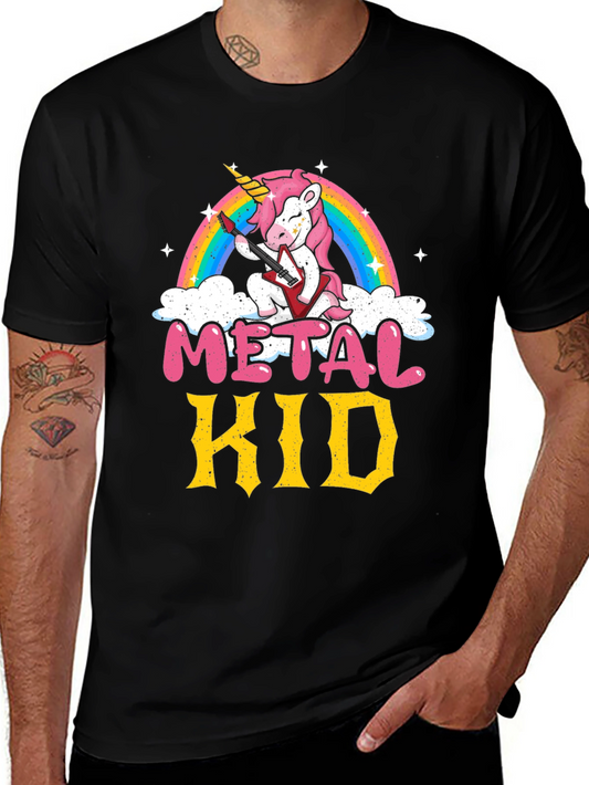 Metal Kid Unicorn Graphic Tee - Rocker Style