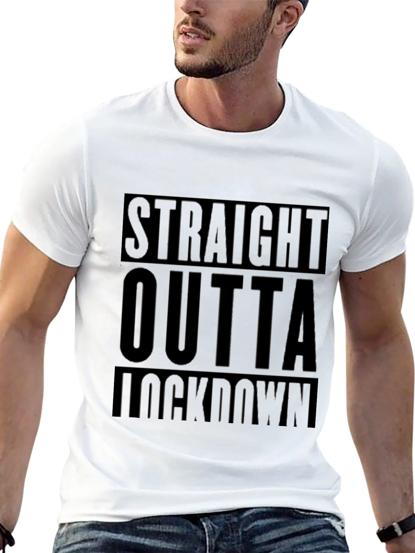 Straight Outta Lockdown Black T-Shirt