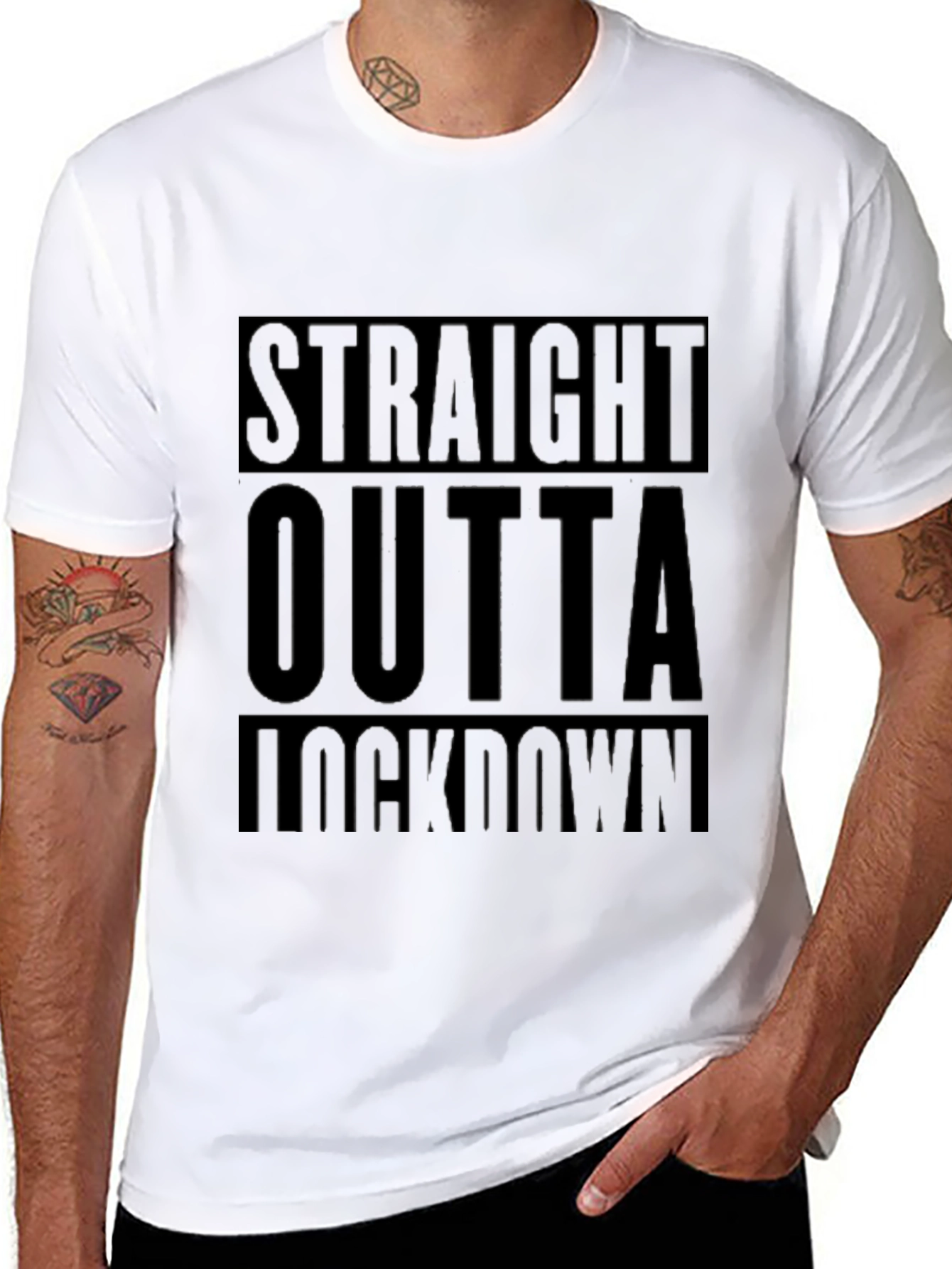 Straight Outta Lockdown Black T-Shirt