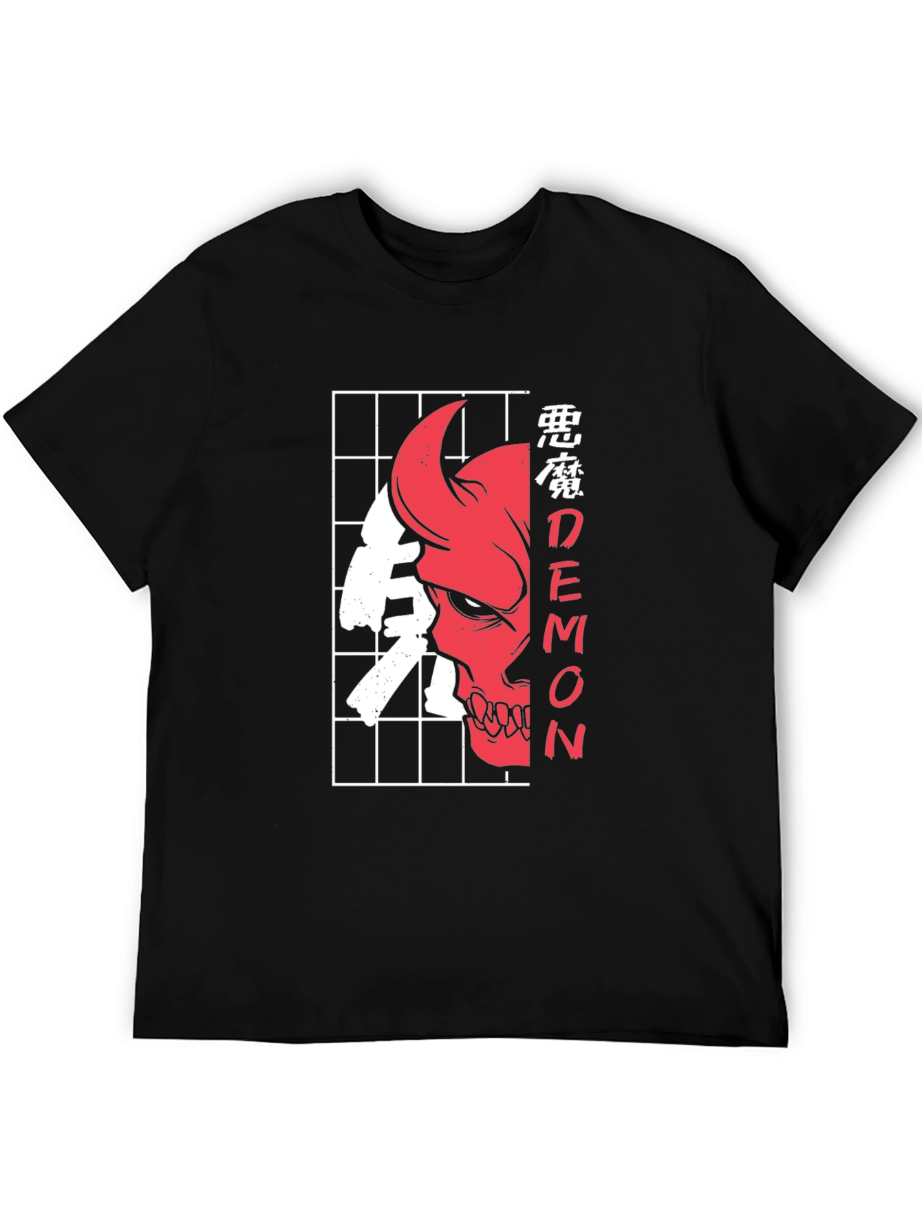 Demon Skull Graphic Tee - Urban Style Black T-Shirt