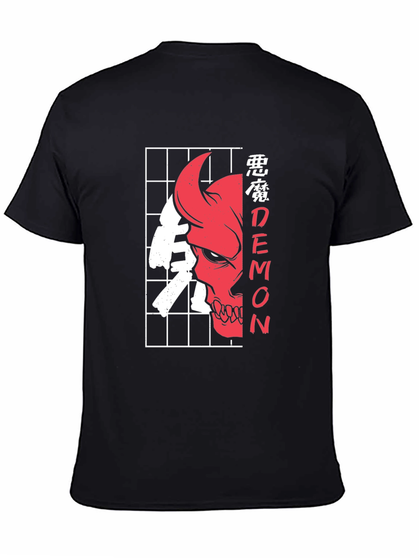 Demon Skull Graphic Tee - Urban Style Black T-Shirt