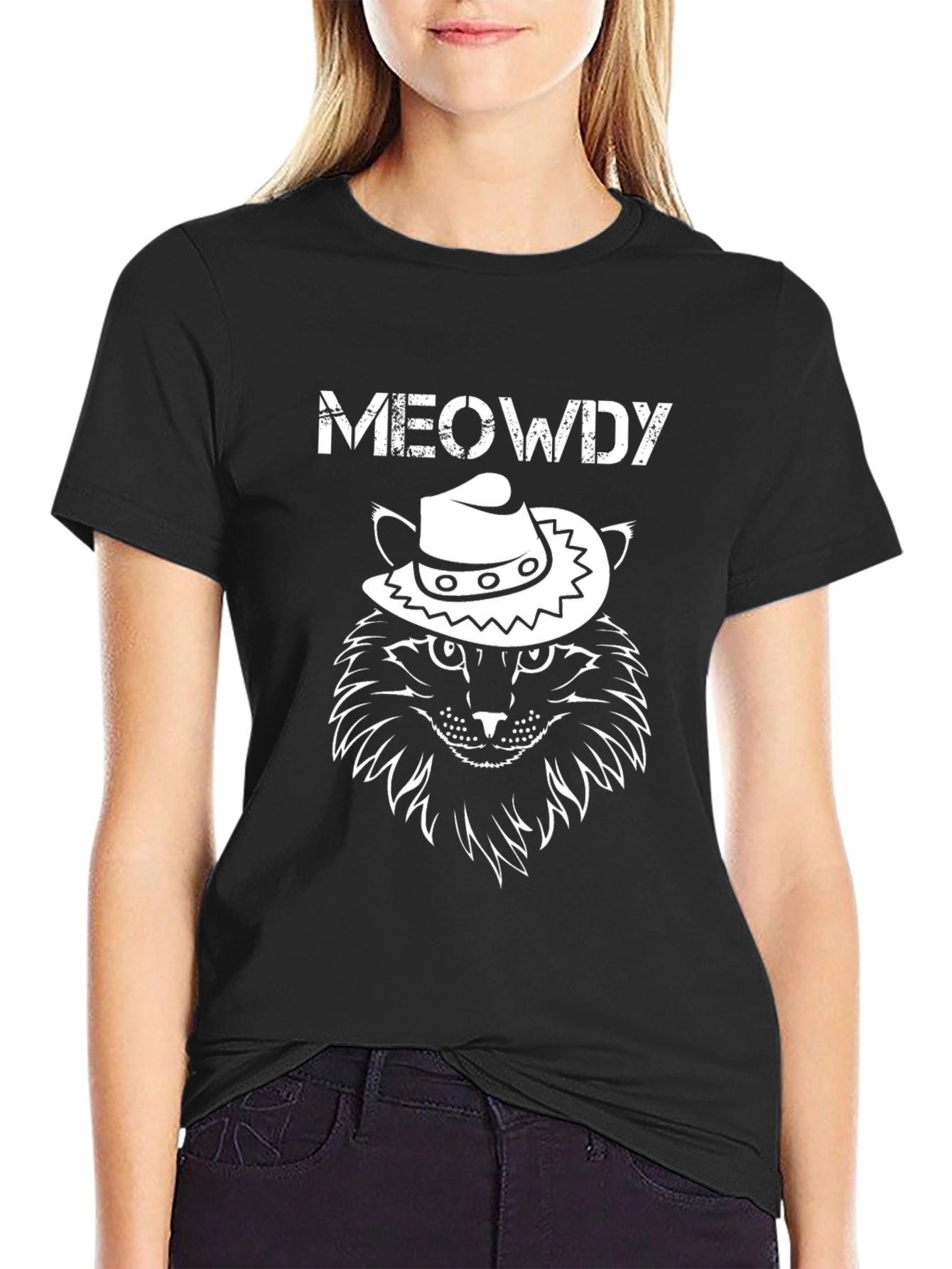 Meowdy Cowboy Cat Graphic T-Shirt