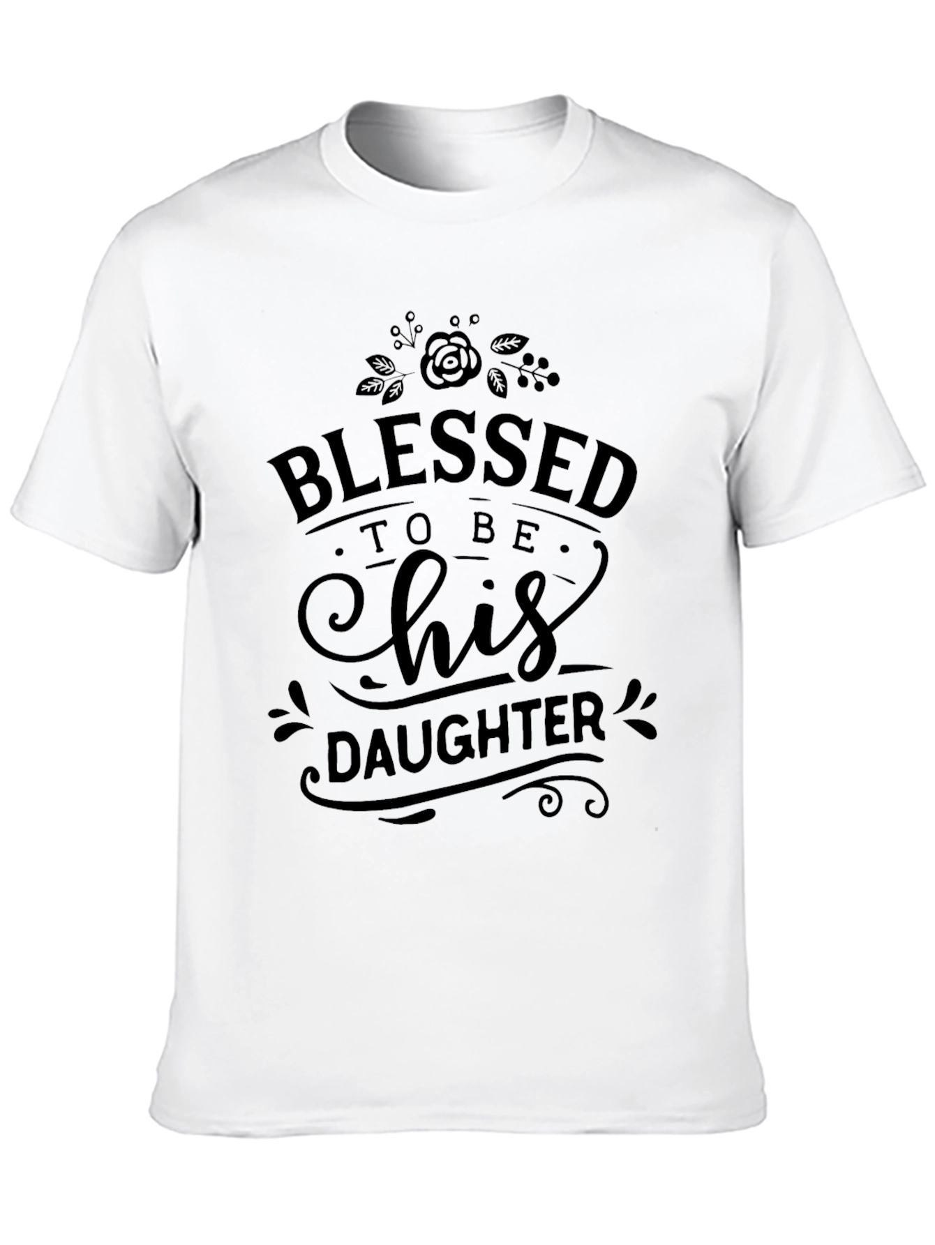 Blessed To Be His Daughter Black Graphic Tee