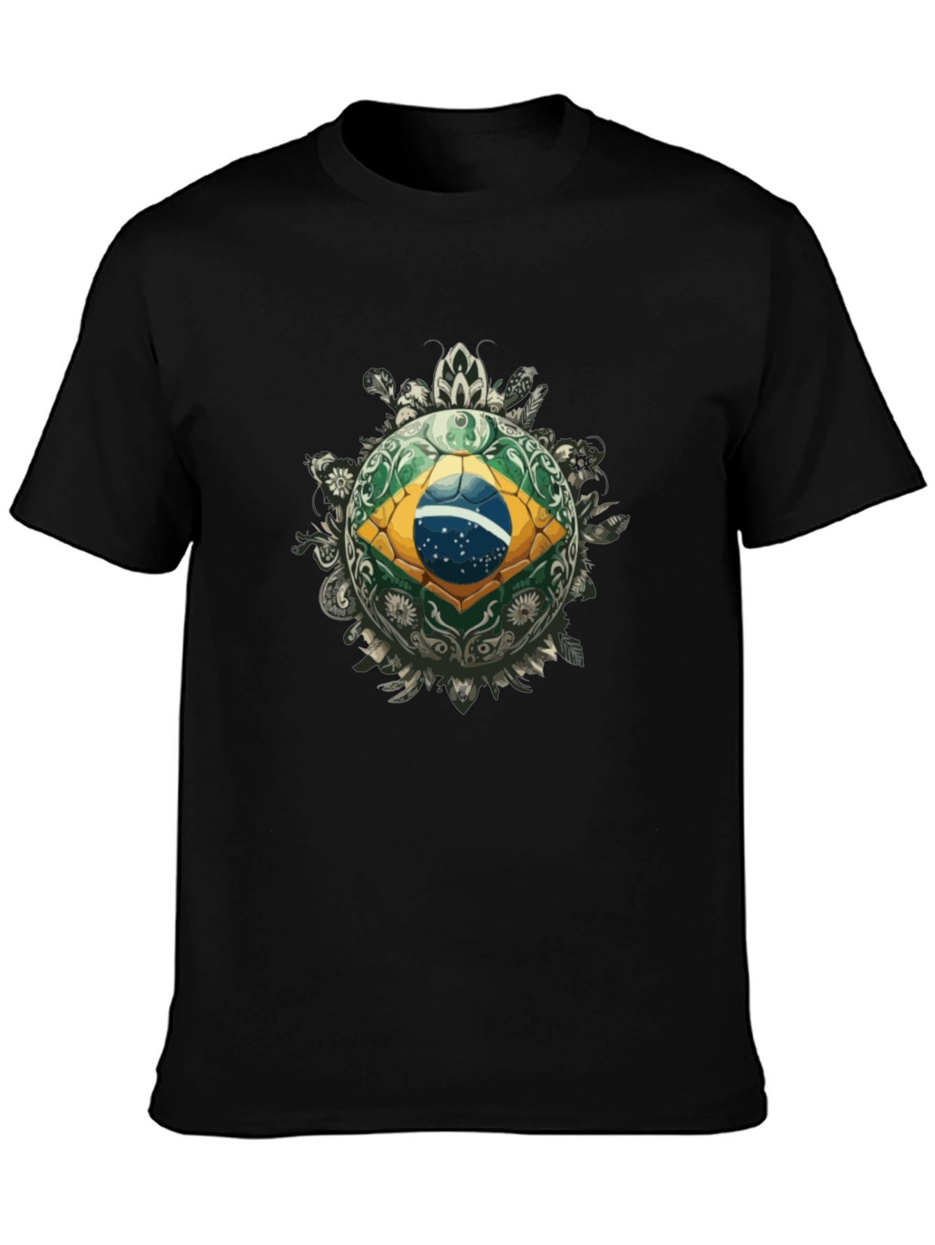 Brazil Flag Soccer Ball Graphic Tee
