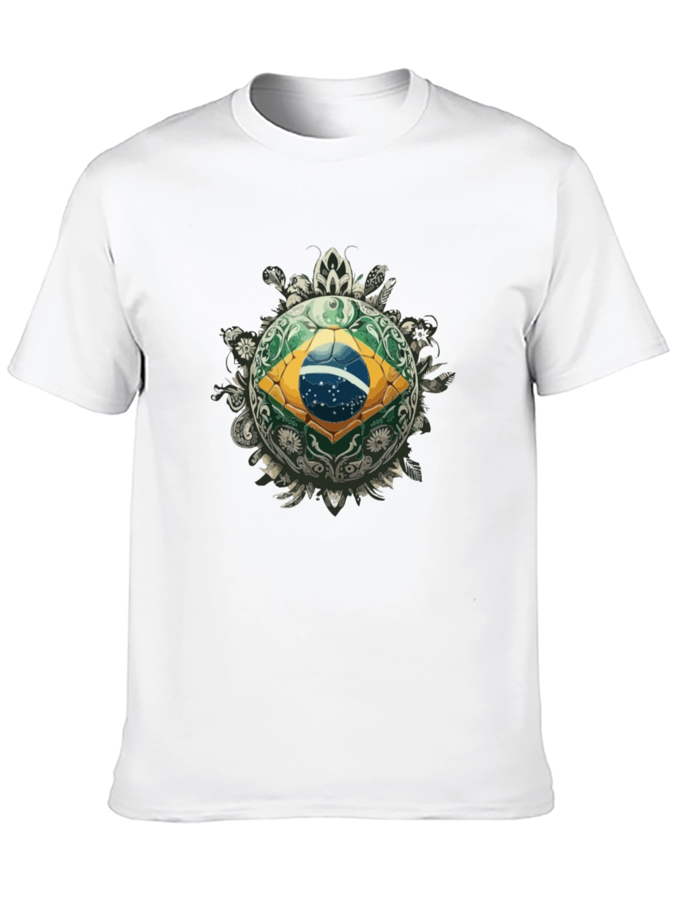 Brazil Flag Soccer Ball Graphic Tee