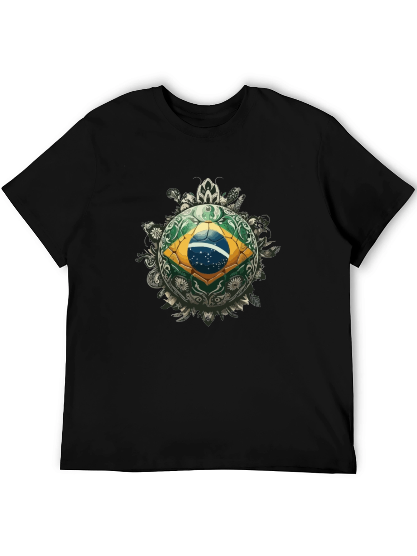 Brazil Flag Soccer Ball Graphic Tee