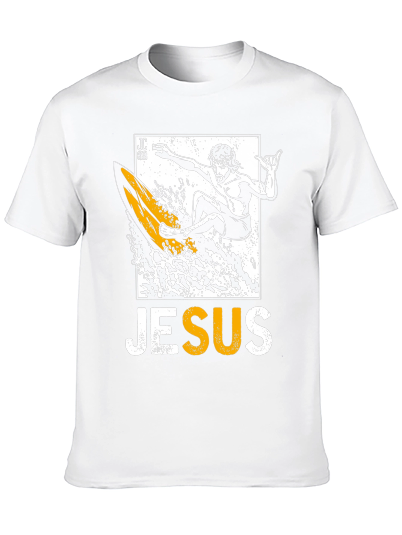 Jesus Surfing Graphic Tee - Black Cotton