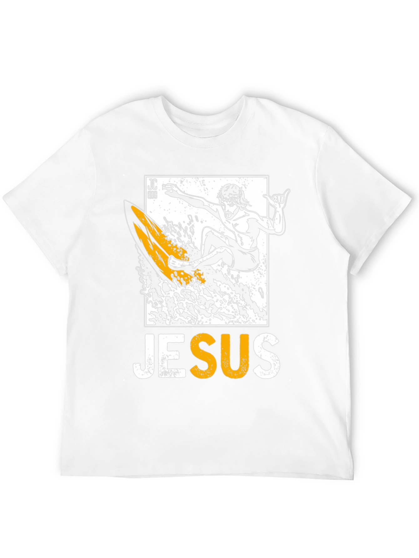 Jesus Surfing Graphic Tee - Black Cotton
