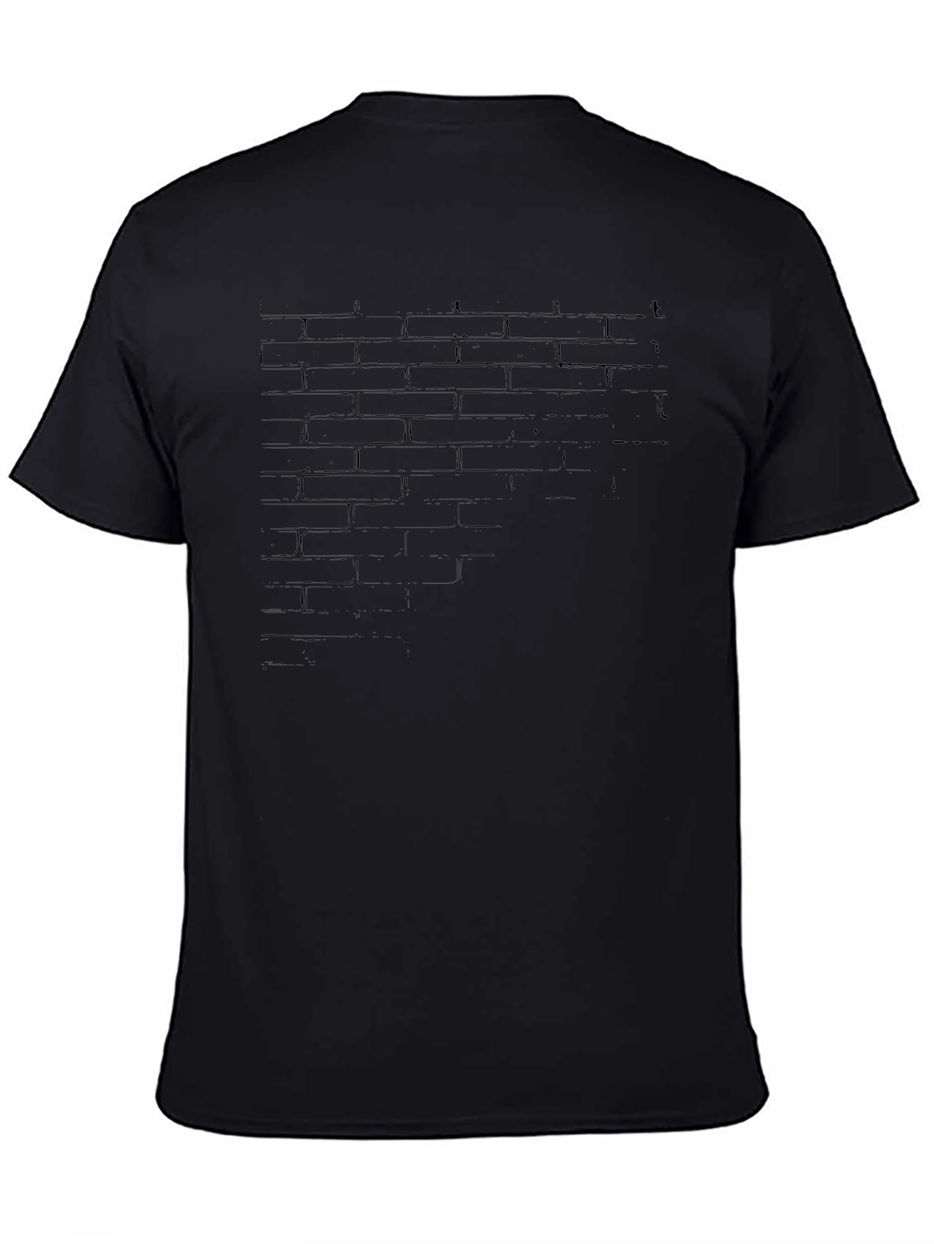 Brick Wall Graphic Black T-Shirt