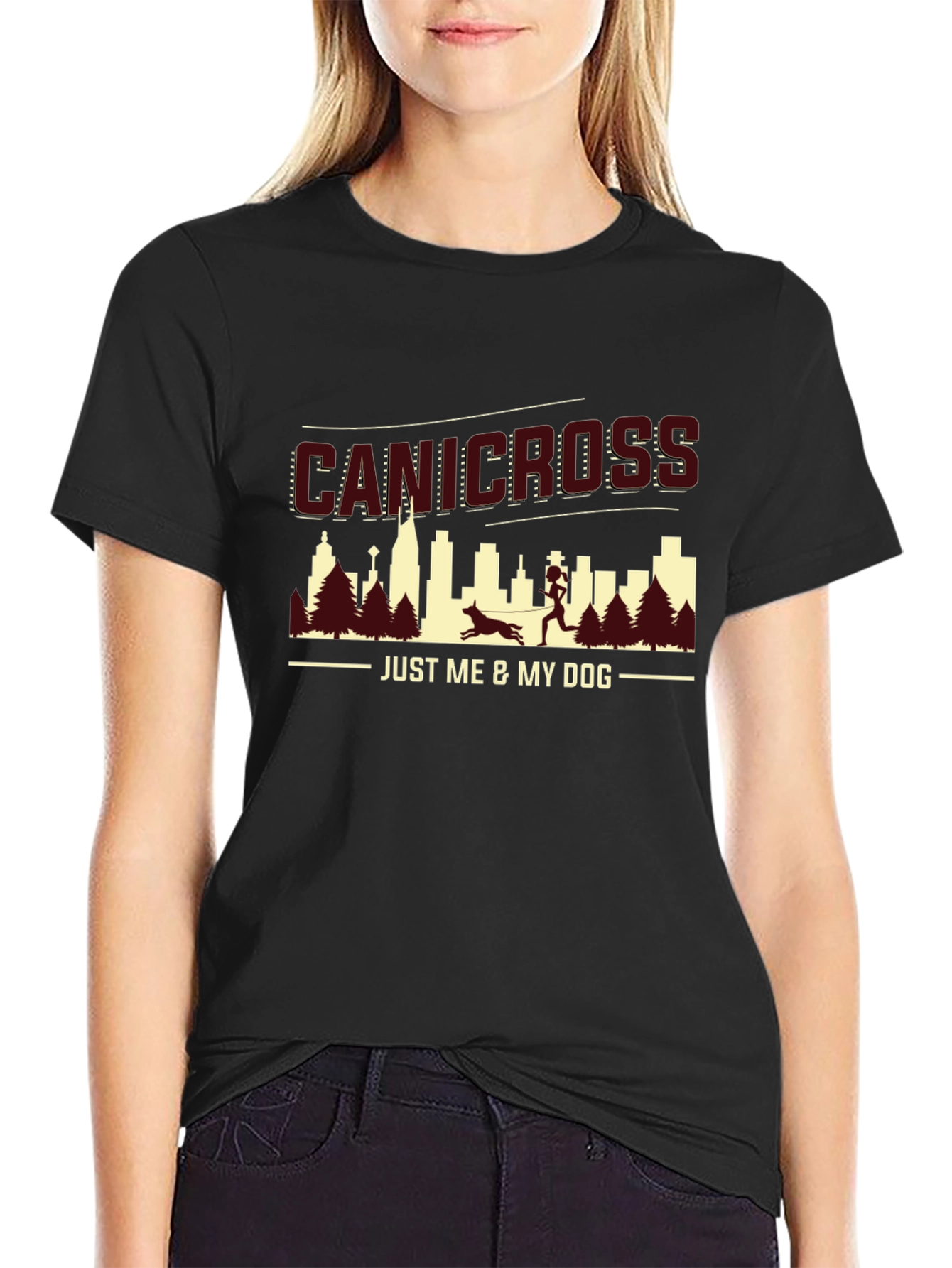 Canicross Black T-Shirt - Just Me & My Dog