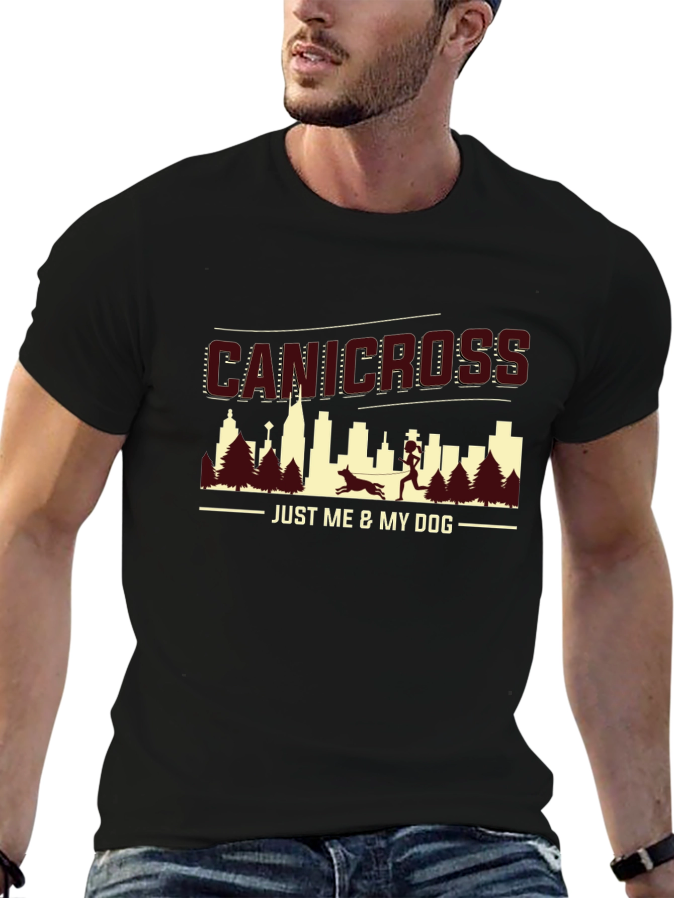 Canicross Black T-Shirt - Just Me & My Dog
